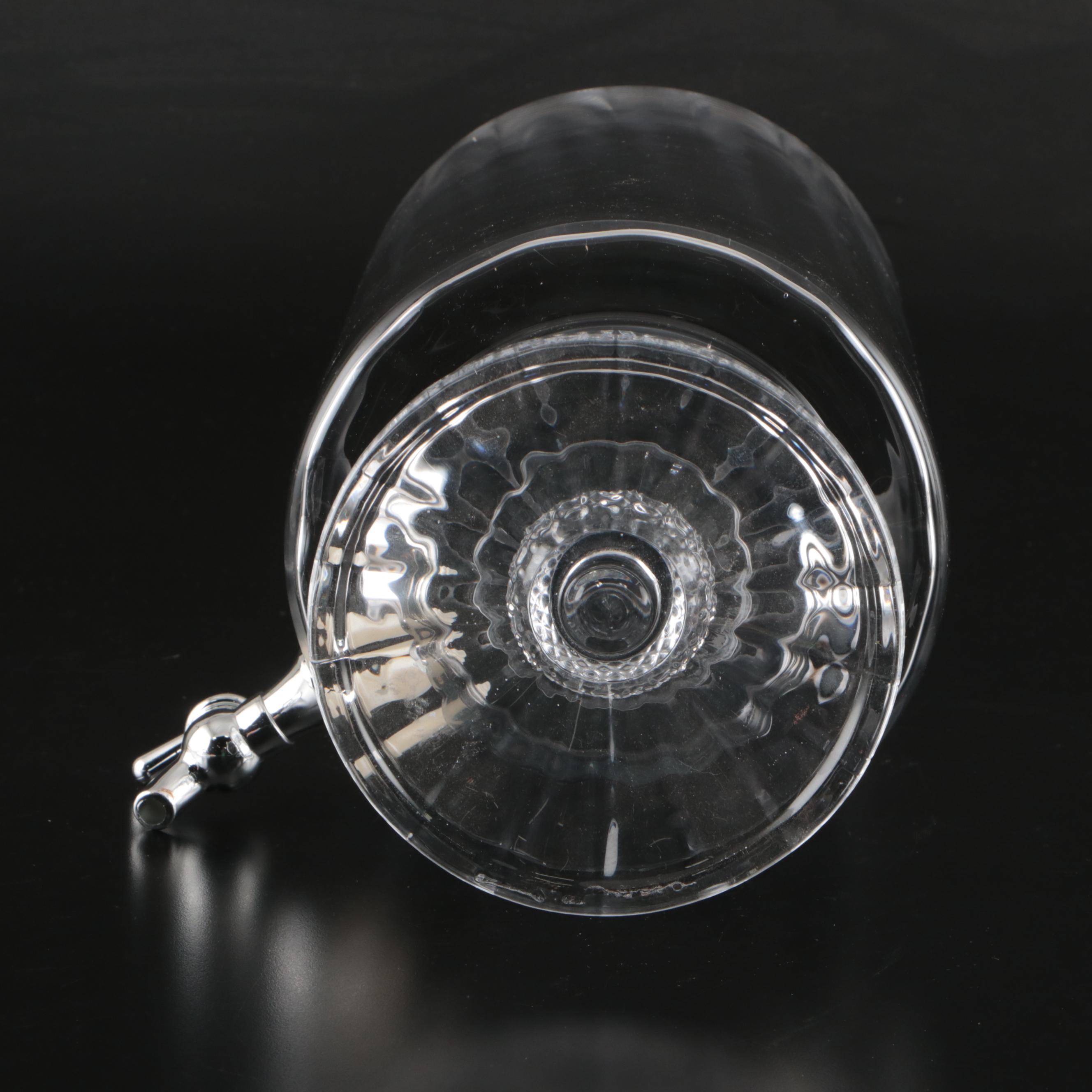 Fifth Avenue Westchester Optic Glass Beverage Dispenser and Tiered Lidded Box