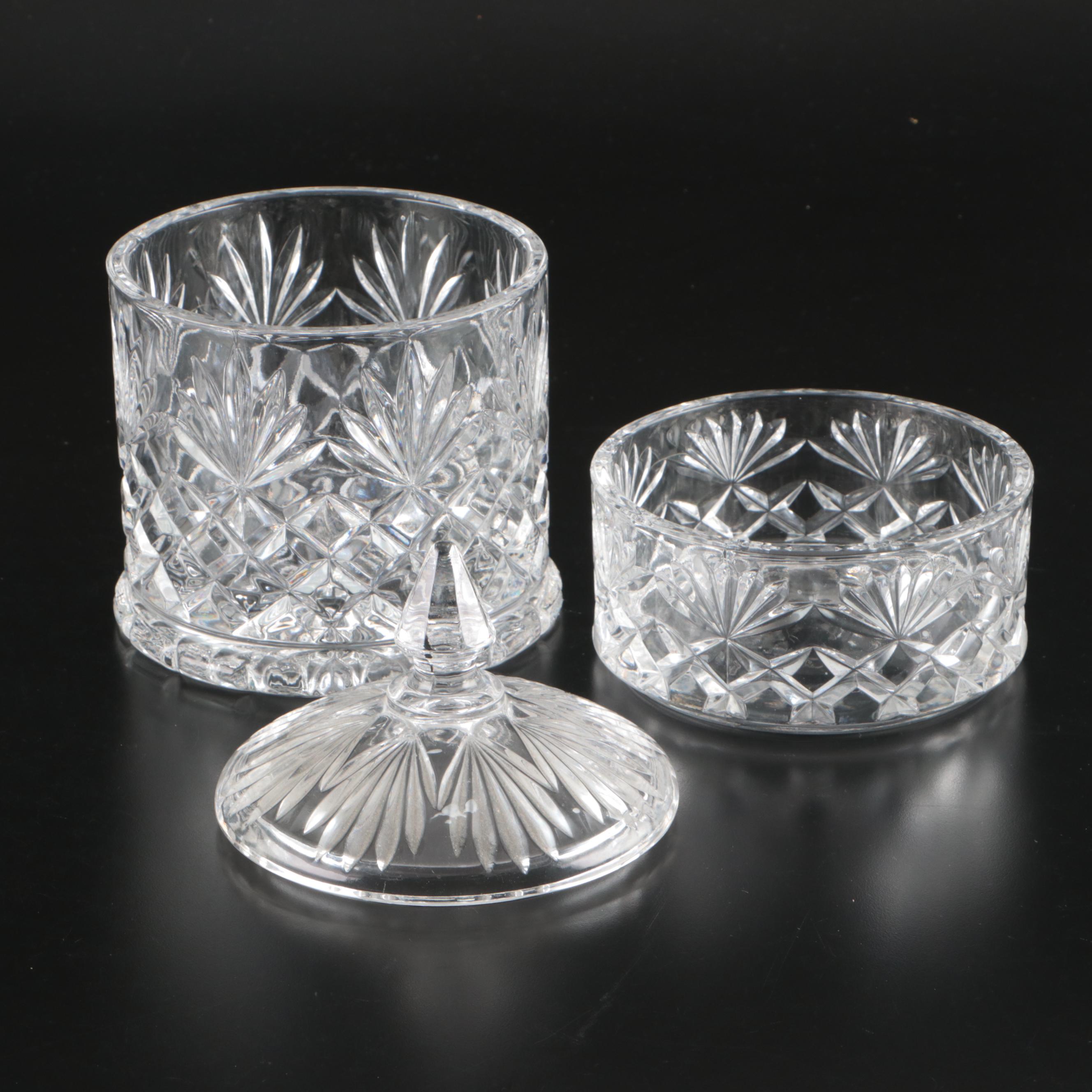 Fifth Avenue Westchester Optic Glass Beverage Dispenser and Tiered Lidded Box