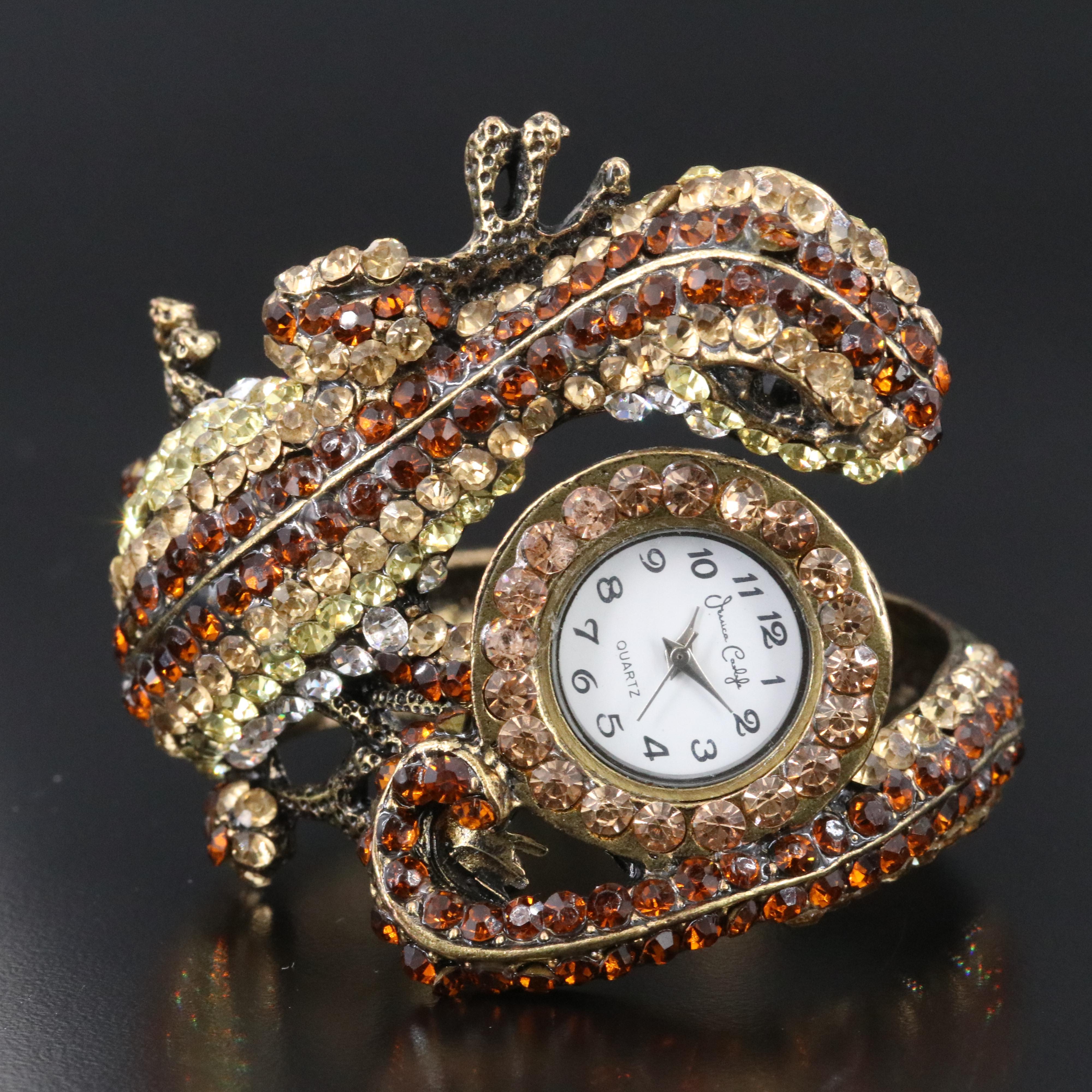 Jessica Caryle Vintage Rhinestone Lizard Watch