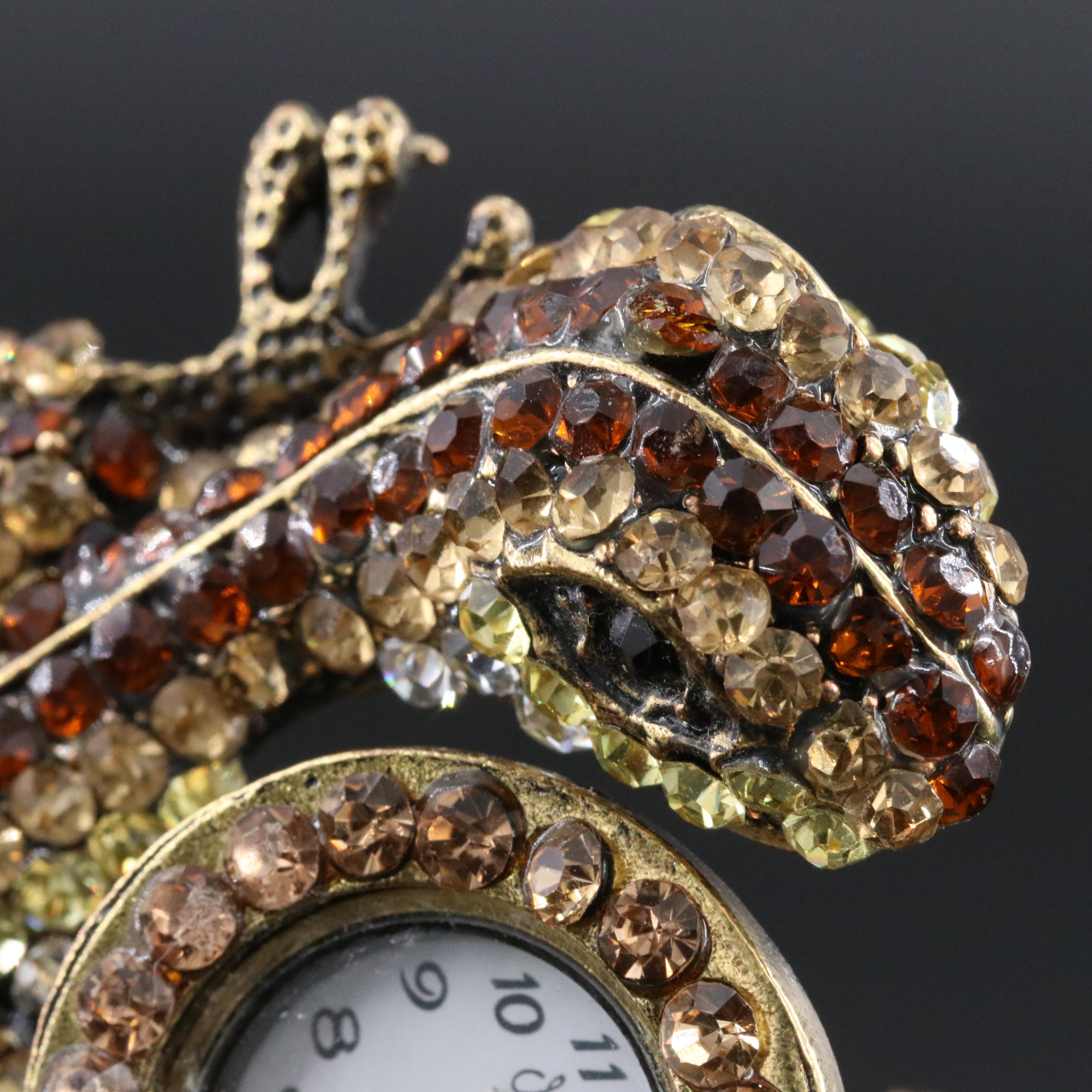 Jessica Caryle Vintage Rhinestone Lizard Watch