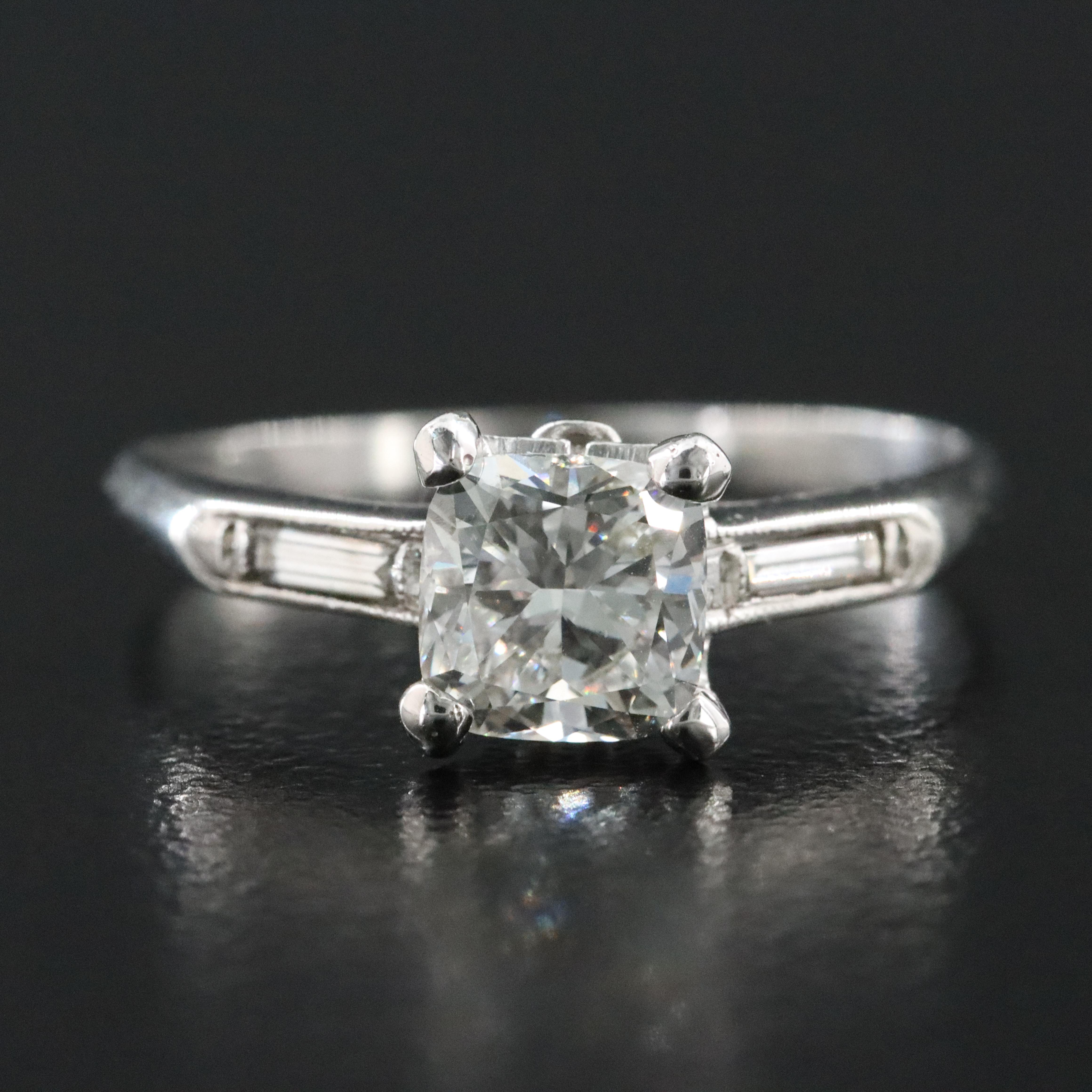 Platinum 1.35 CTW Diamond Ring with Lab Grown Center