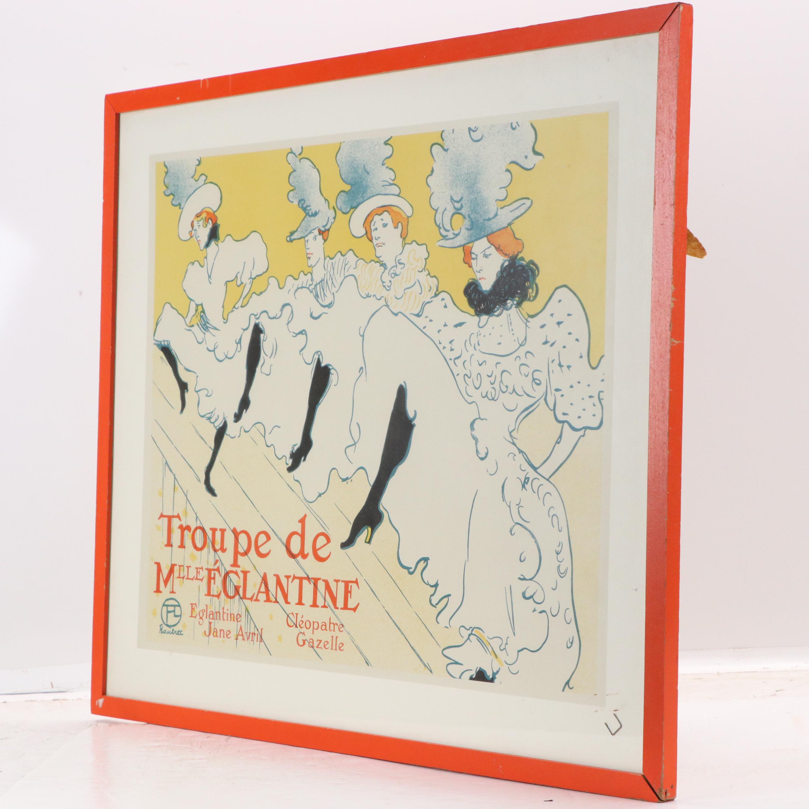 Lithograph After Henri de Toulouse-Lautrec "La Troupe de Mademoiselle Eglantine"