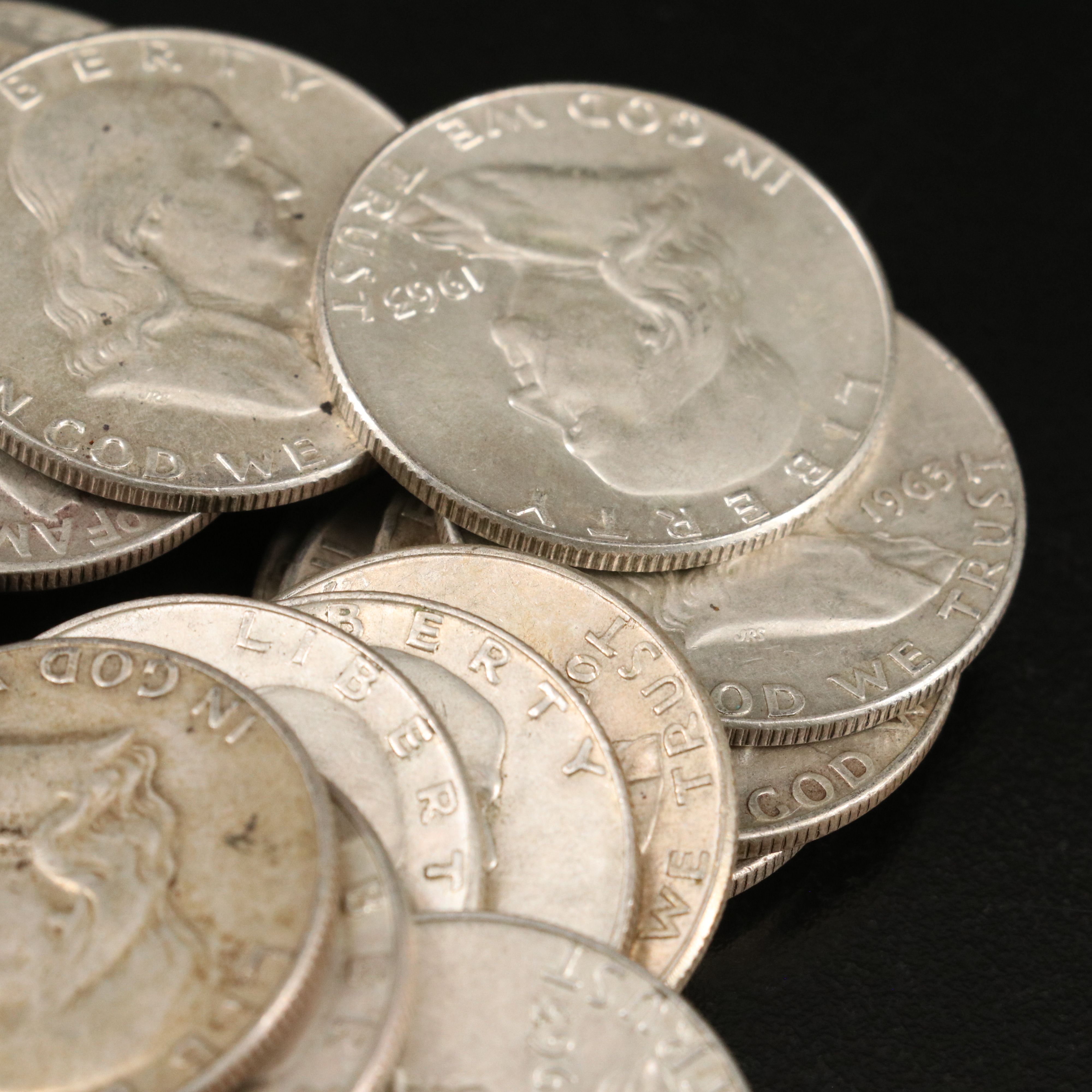 Forty Franklin Silver Half Dollars