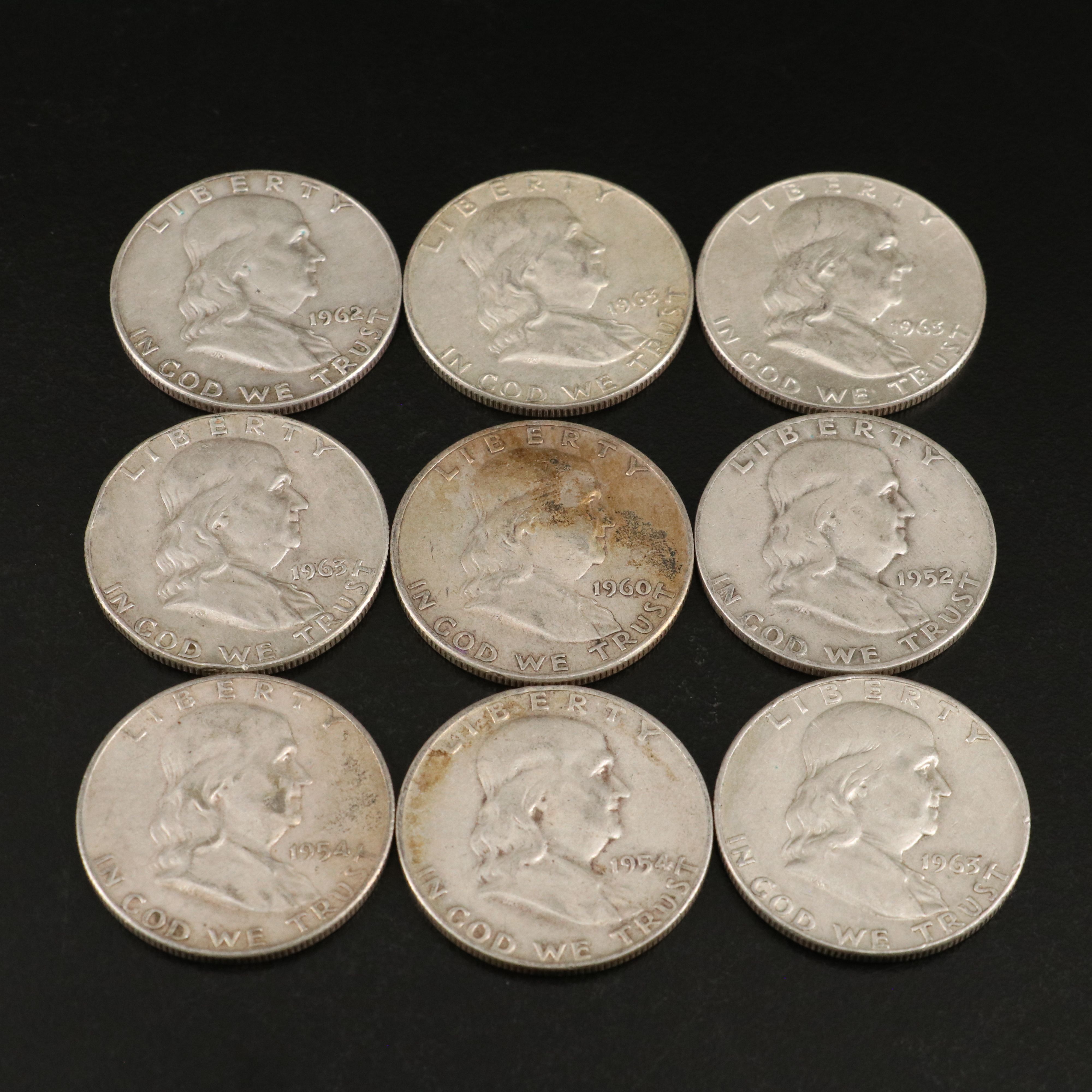 Forty Franklin Silver Half Dollars