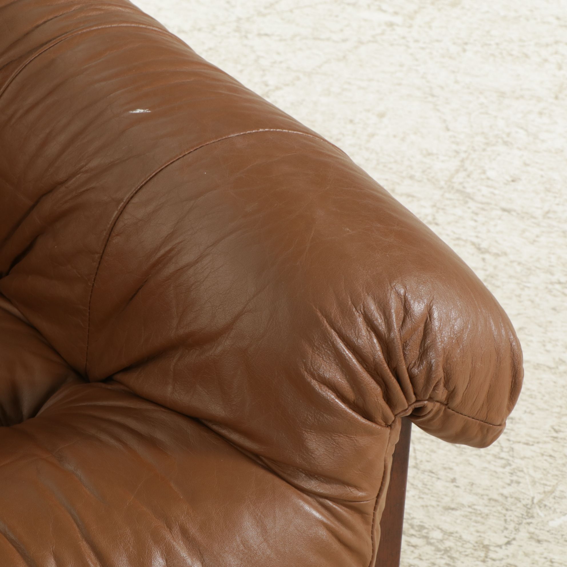 Moveis Corazza Mid Century Modern Brazilian Rosewood and Leather Lounge Chair