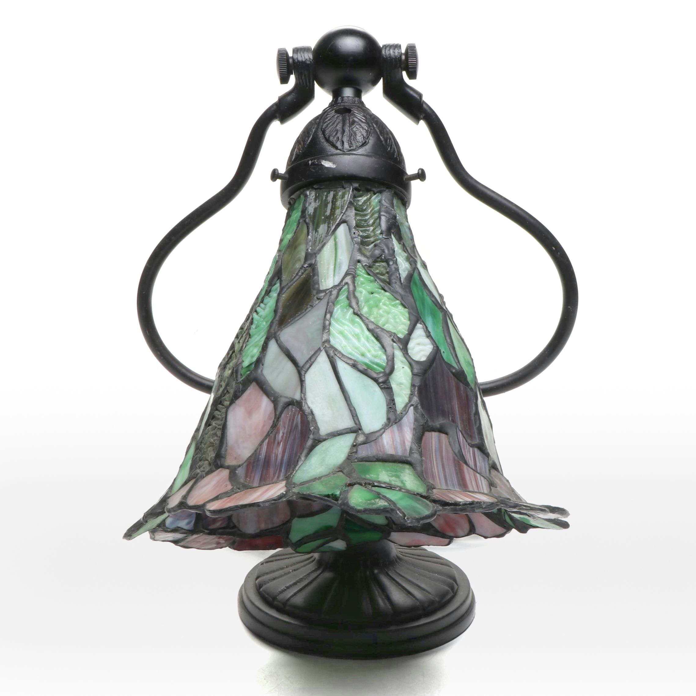 Lily Form Slag Glass Shade Accent Lamp