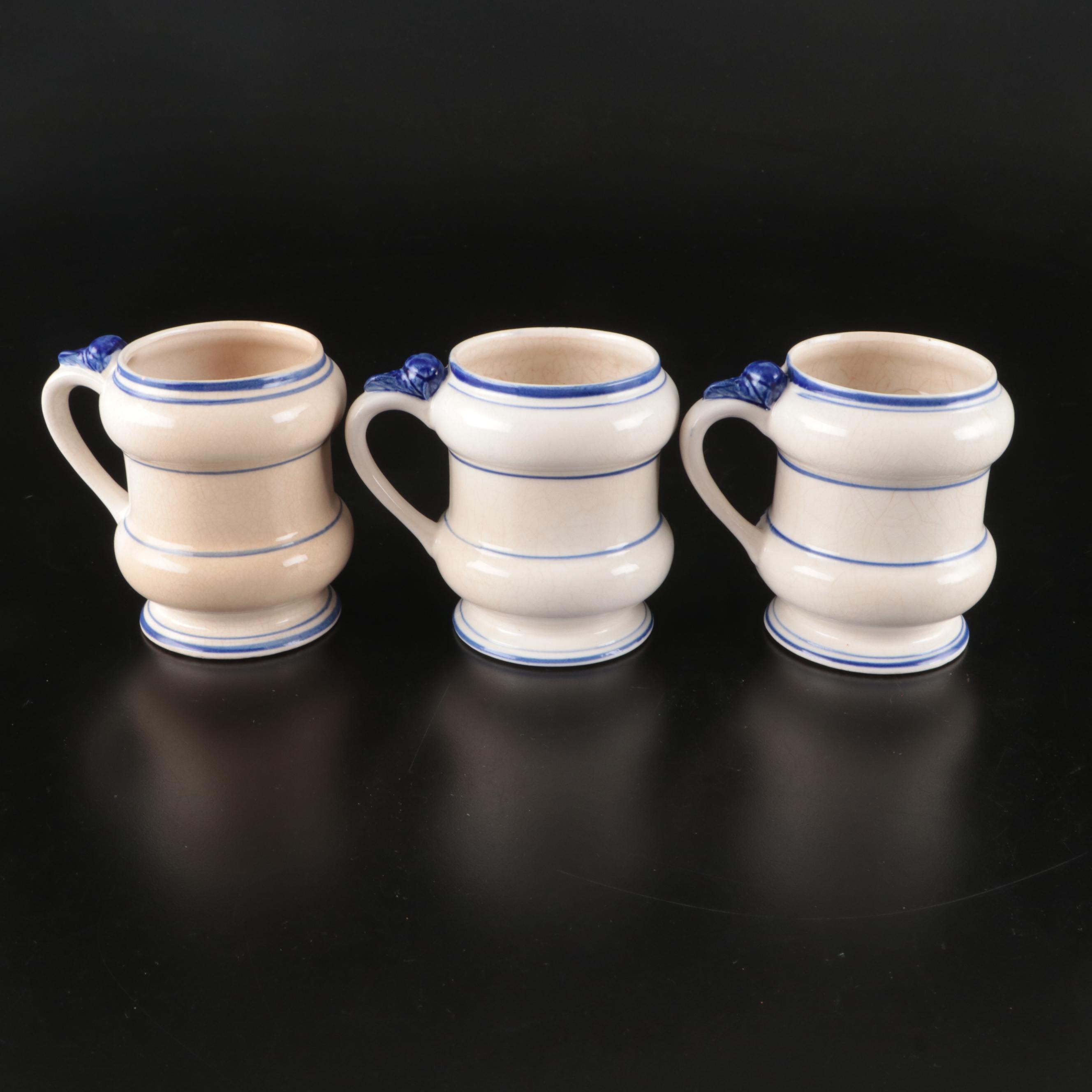 East German Kalk "Blue Onion" Porcelain Coffee Mugs