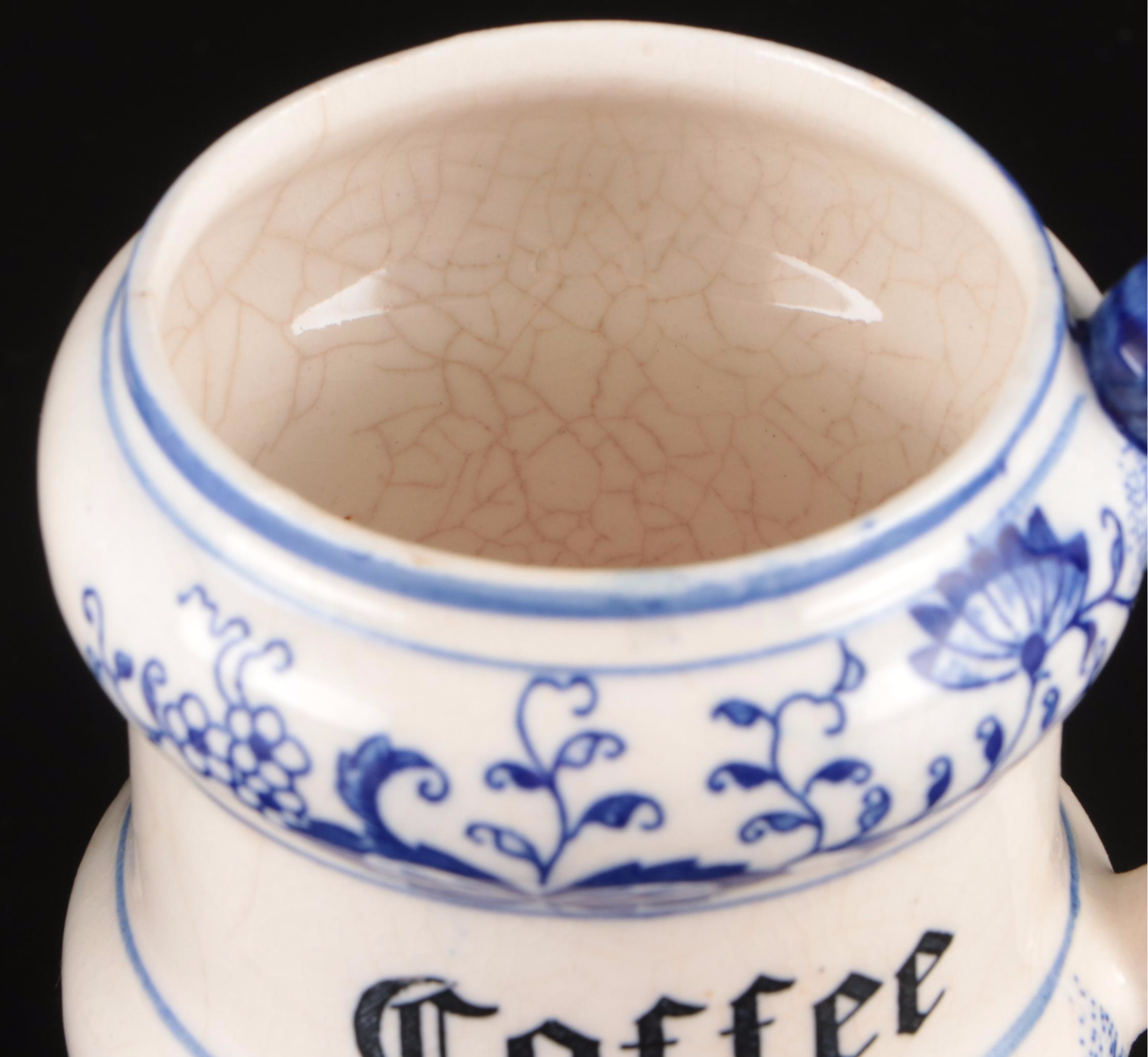 East German Kalk "Blue Onion" Porcelain Coffee Mugs