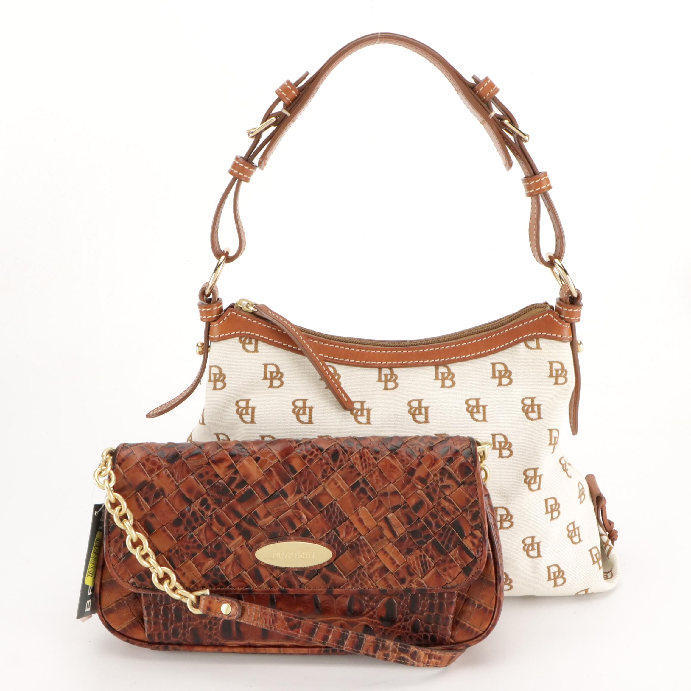 Brahmin "Teresa" Pecan Woven Leather Shoulder Bag, Dooney & Bourke Slouch Bag