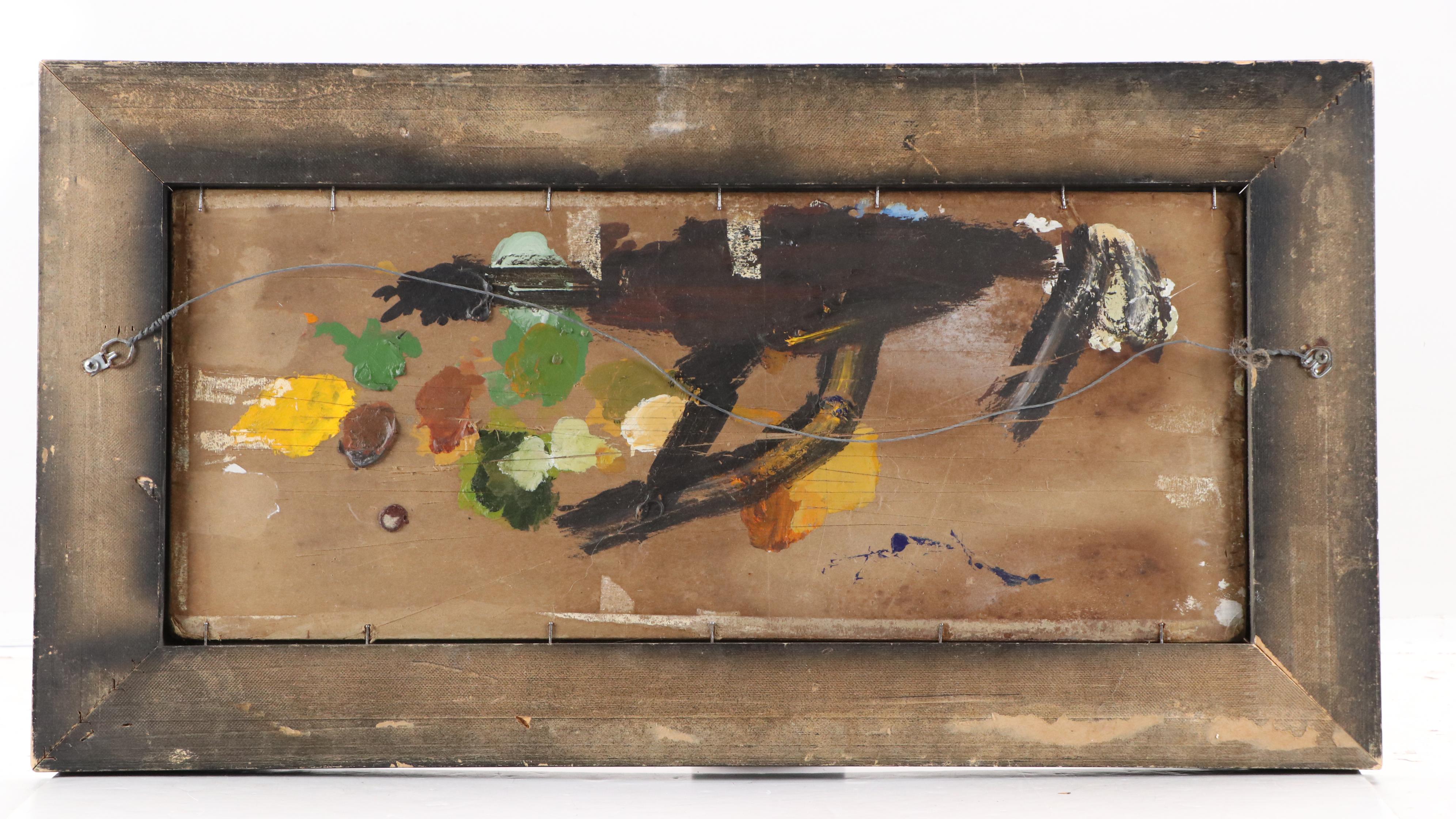 Bruno Venier Cubist Still Life Oil Painting, Mid-20th Century