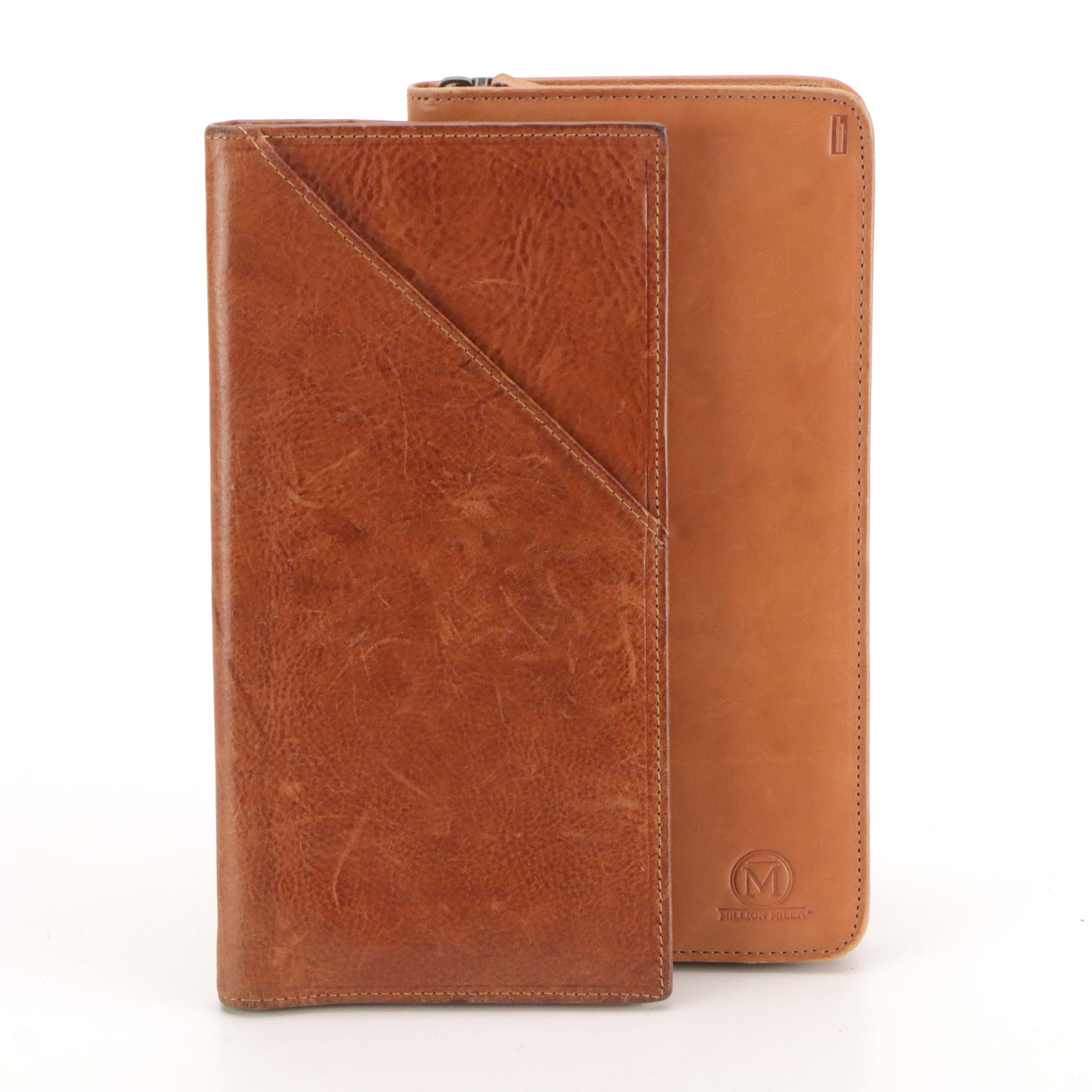 Bosca Correspondent and Hartmann Million Miler Leather Travel Organizers