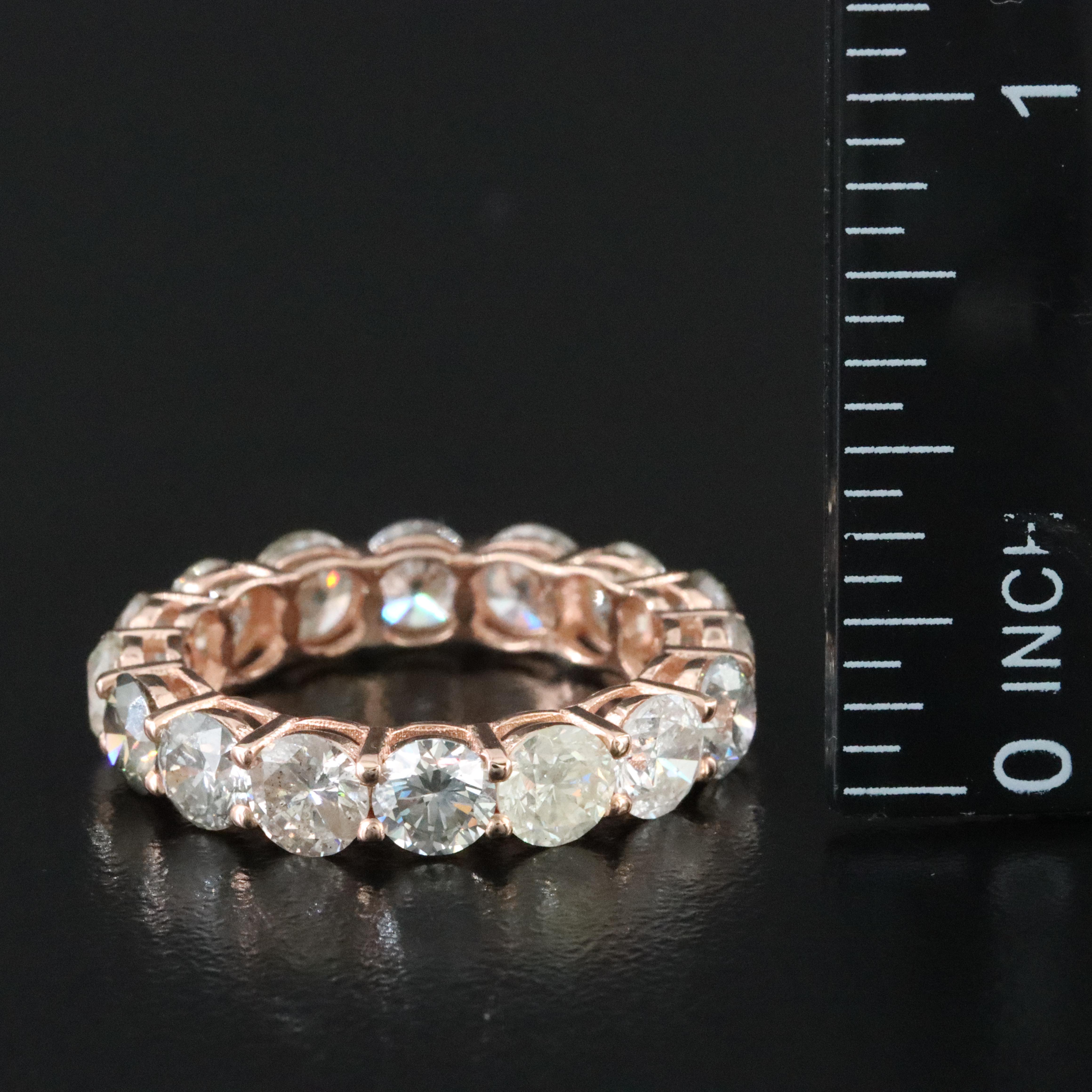 14K Rose Gold 5.72 CTW Diamond Eternity Band with IGI Jewelry Report