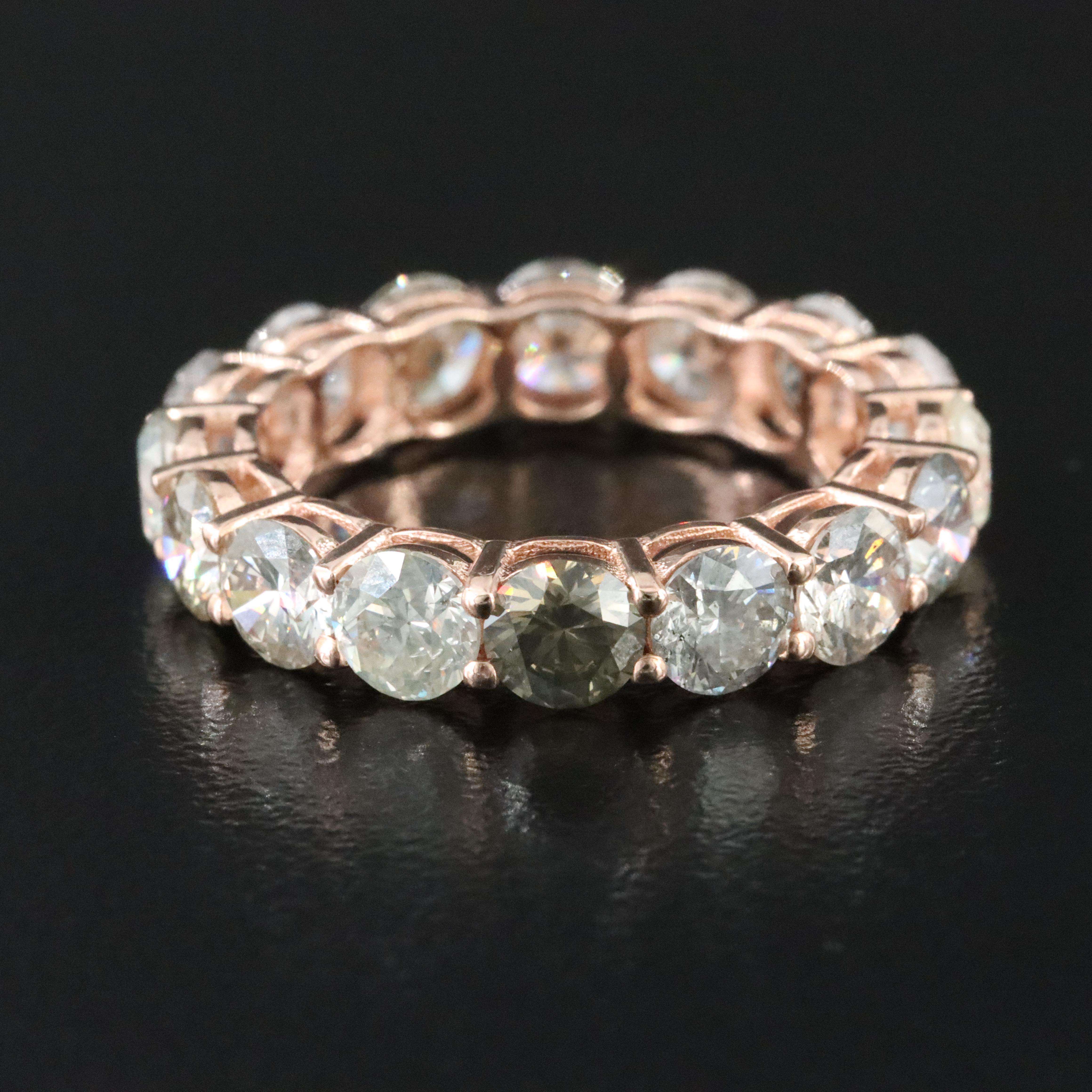 14K Rose Gold 5.72 CTW Diamond Eternity Band with IGI Jewelry Report