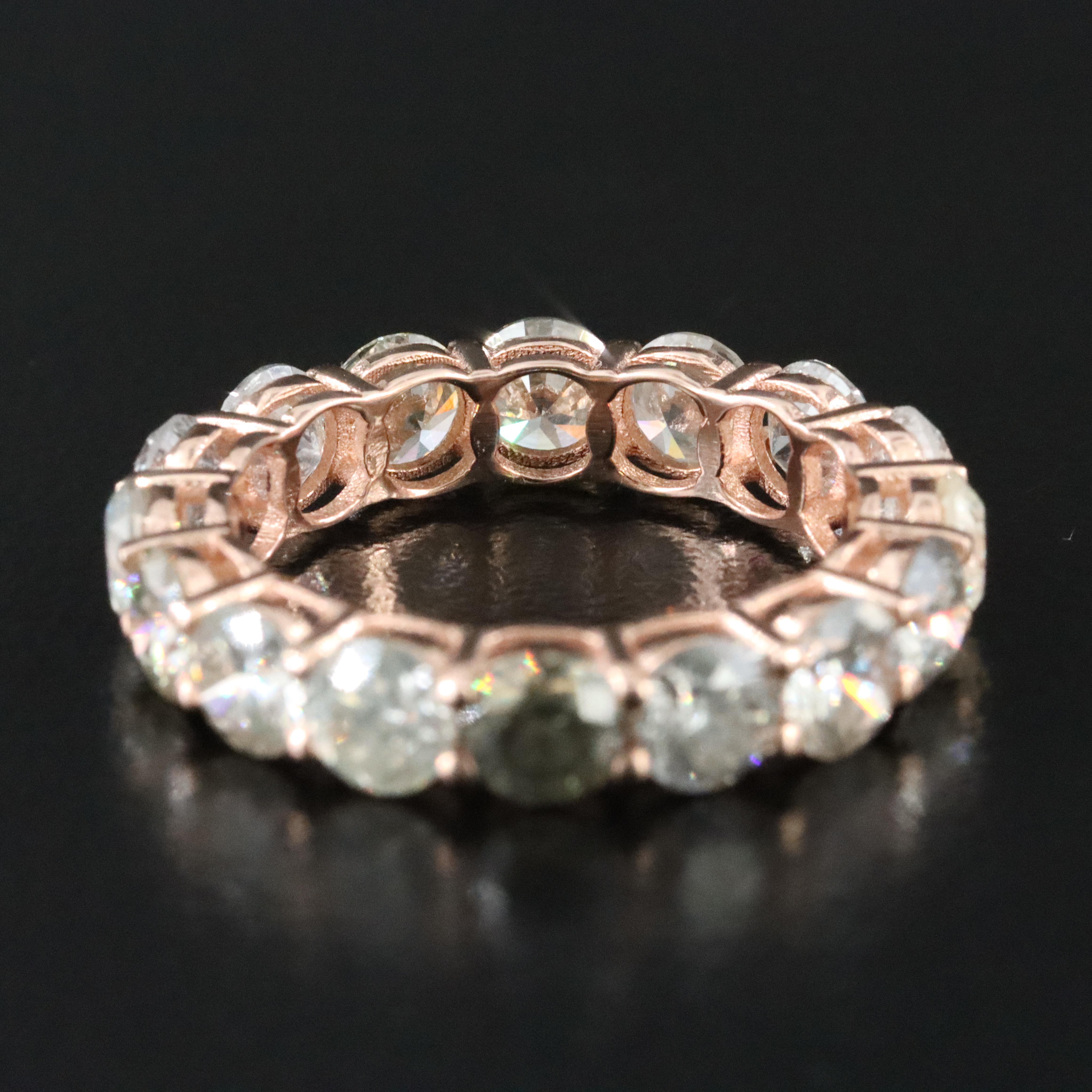 14K Rose Gold 5.72 CTW Diamond Eternity Band with IGI Jewelry Report