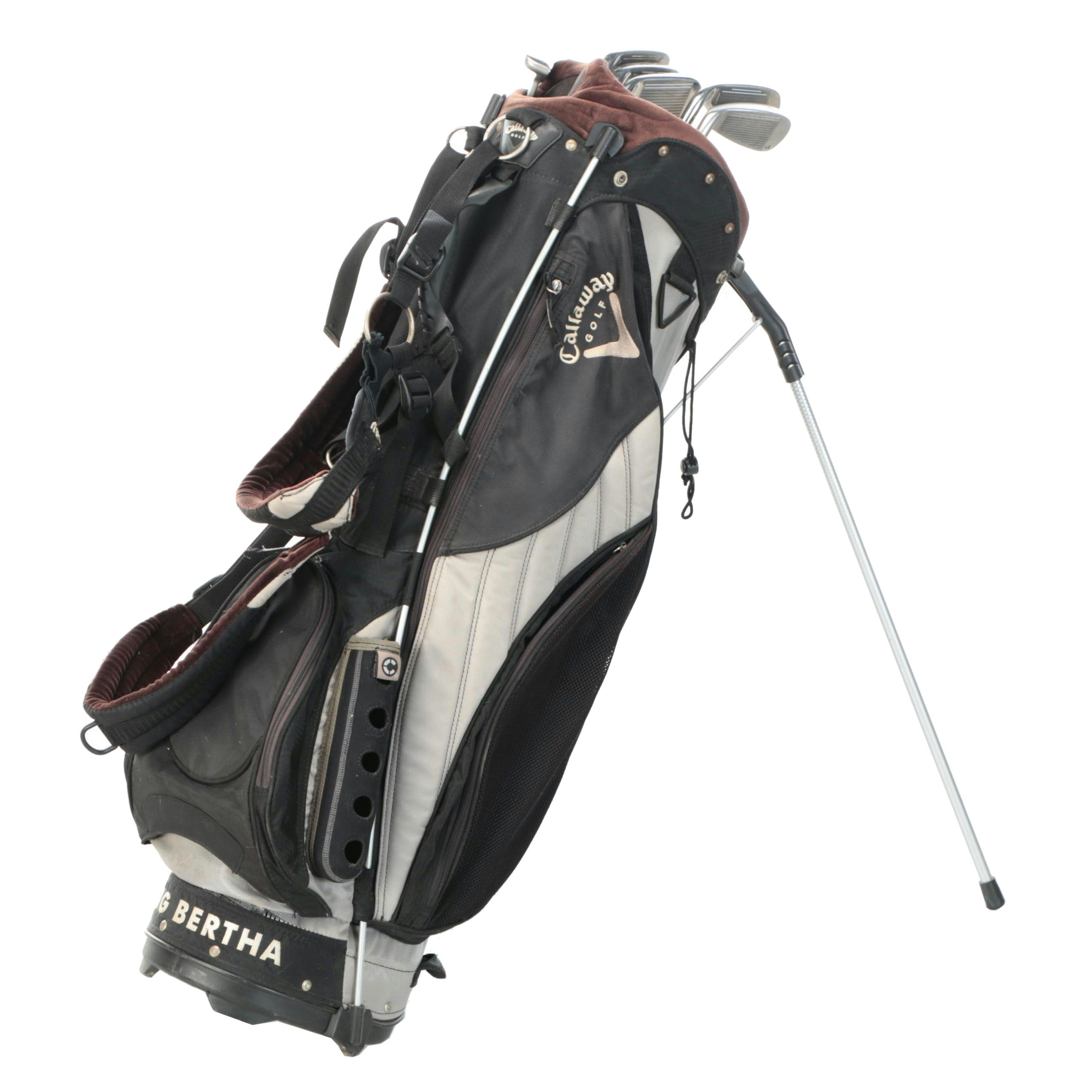 Callaway Golfing Irons With Big Bertha Standing Golf Bag