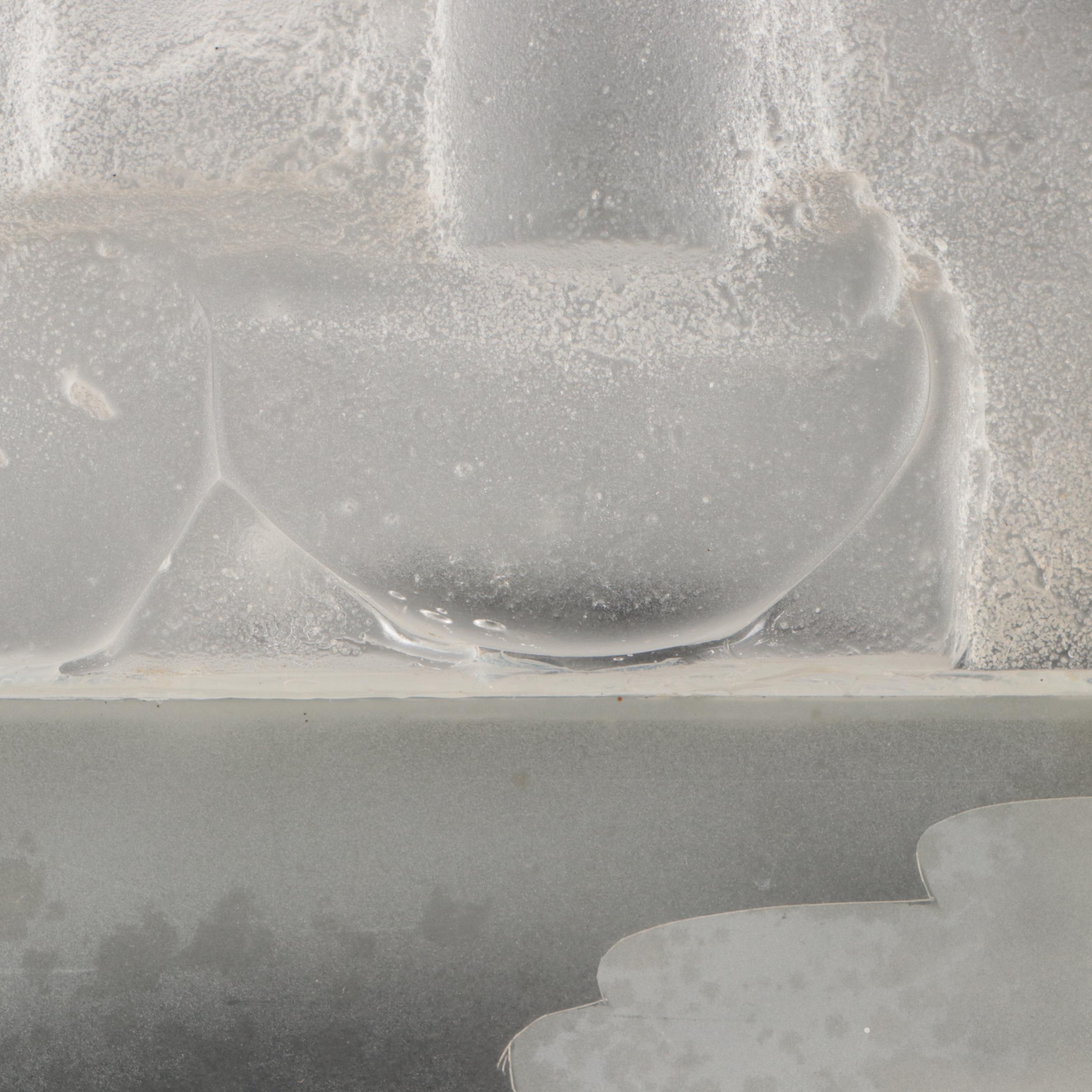 Abstract Architectural Sand-Cast Glass Sculpture