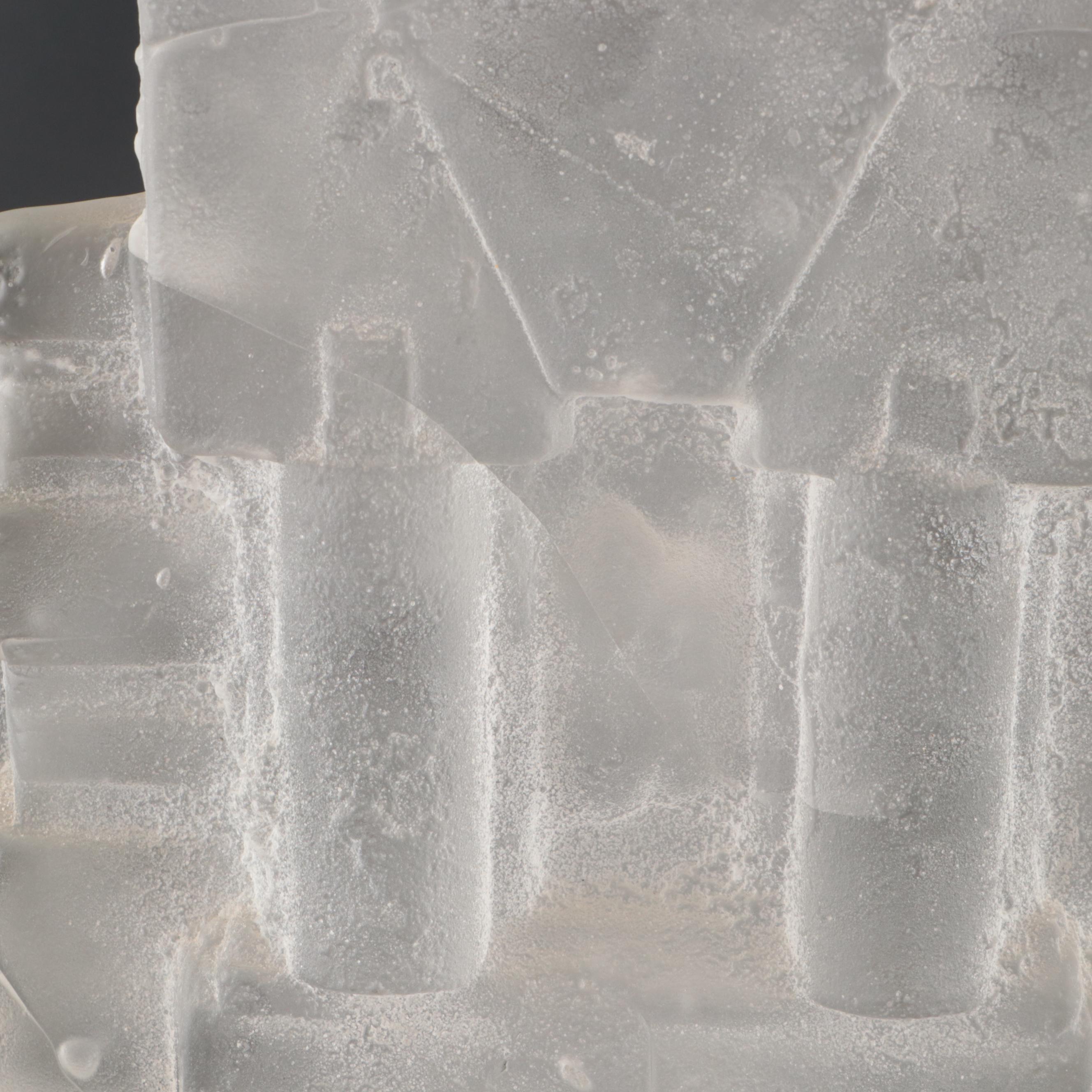 Abstract Architectural Sand-Cast Glass Sculpture