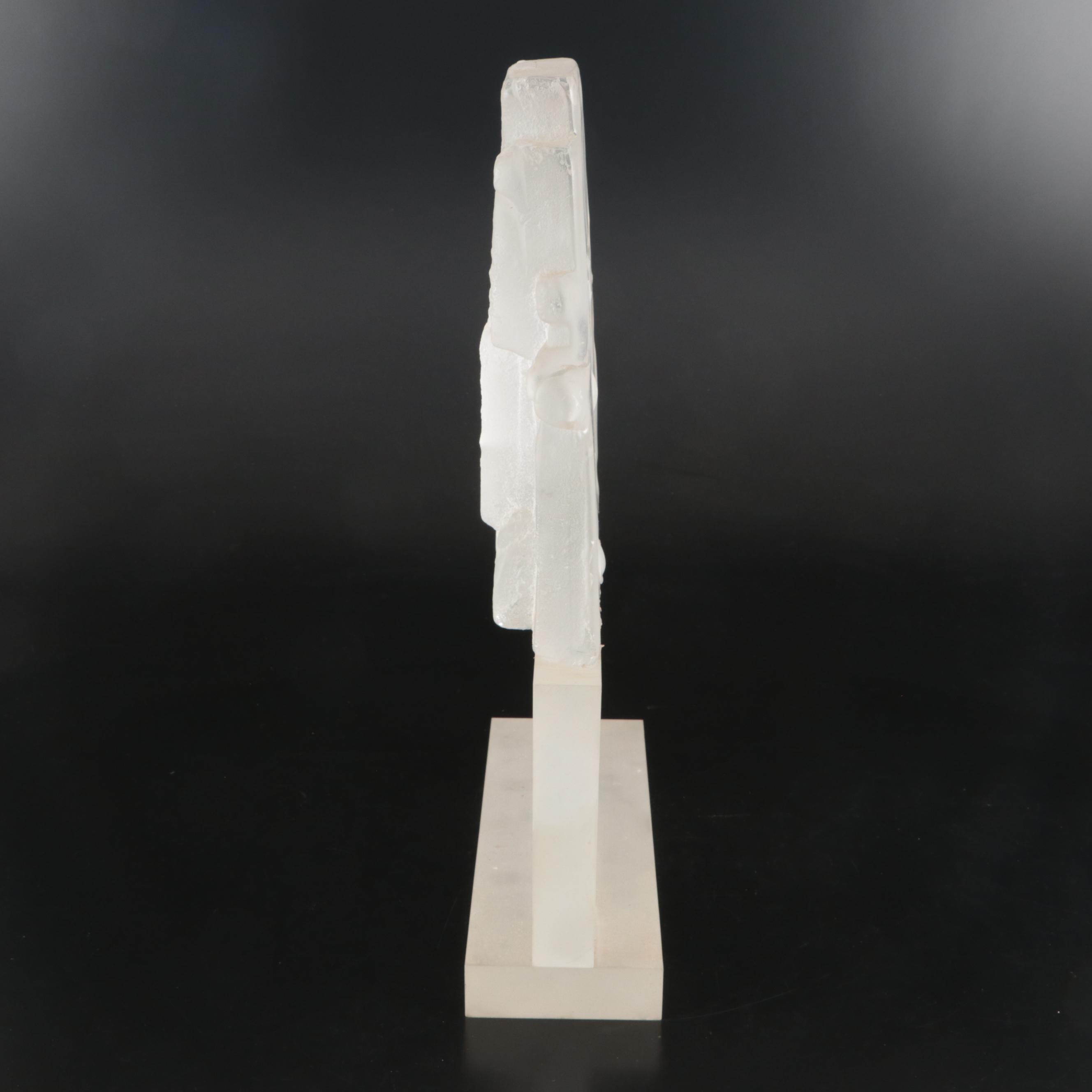 Abstract Architectural Sand-Cast Glass Sculpture