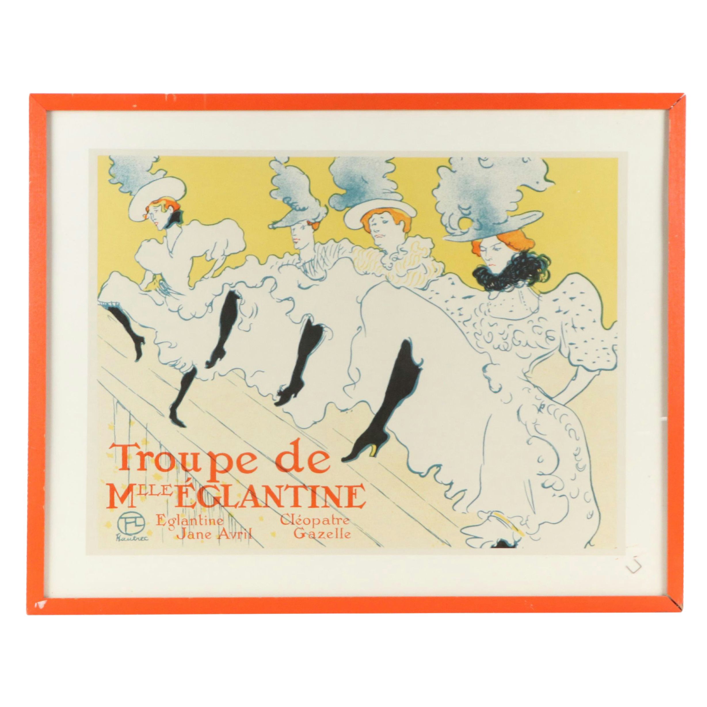 Lithograph After Henri de Toulouse-Lautrec "La Troupe de Mademoiselle Eglantine"