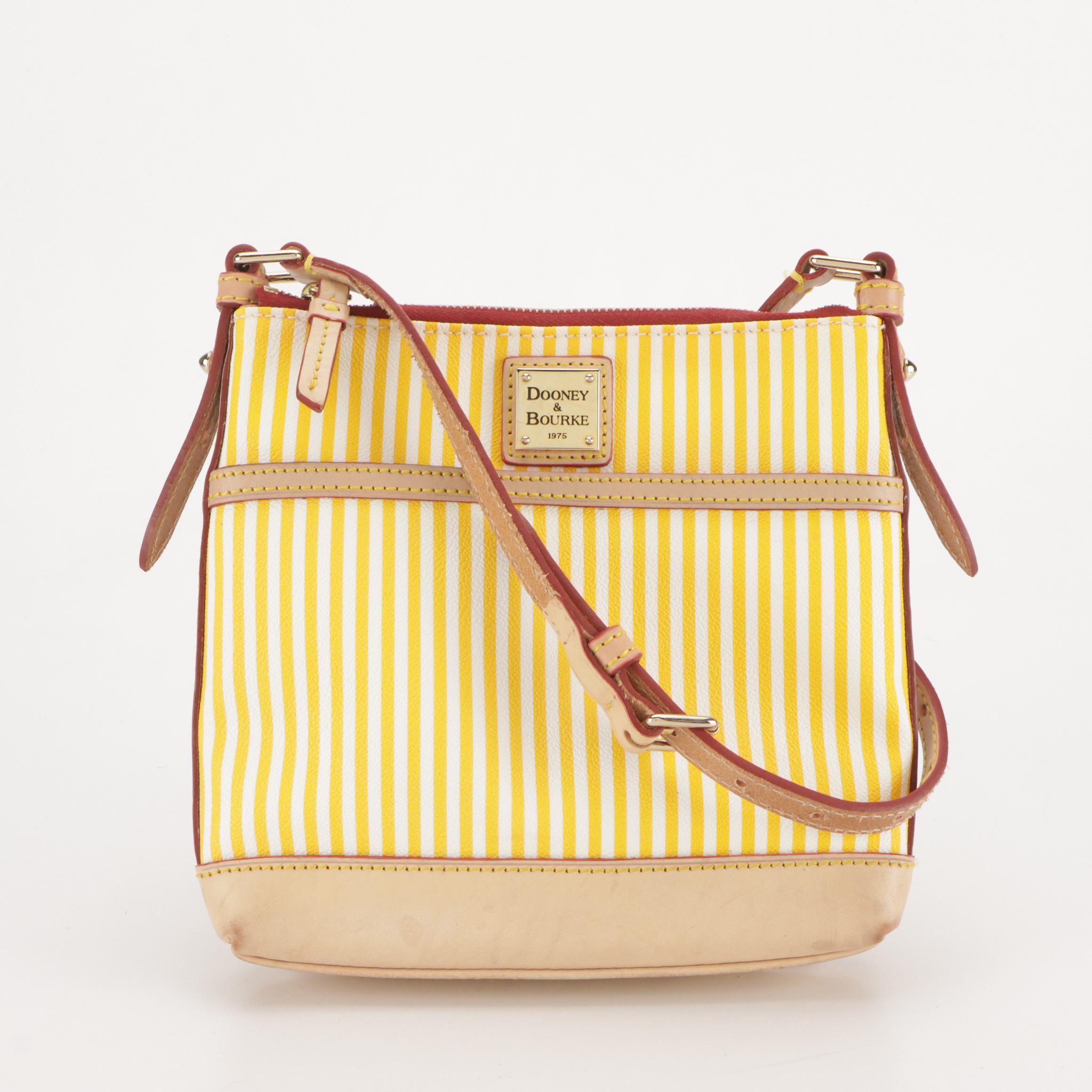 Dooney & Bourke Wristlet and Crossbody Bags in Logo/Striped Coated Canvas