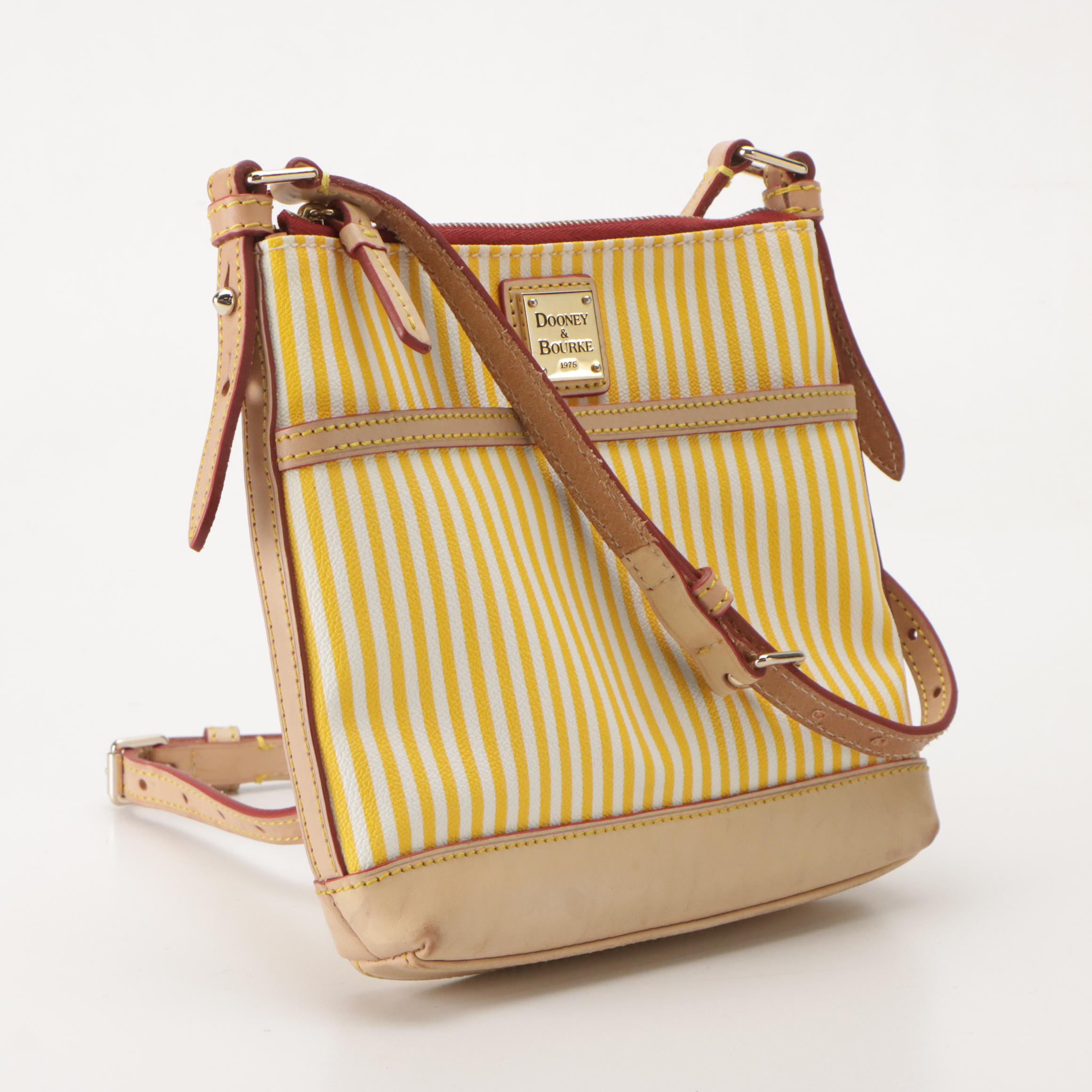 Dooney & Bourke Wristlet and Crossbody Bags in Logo/Striped Coated Canvas