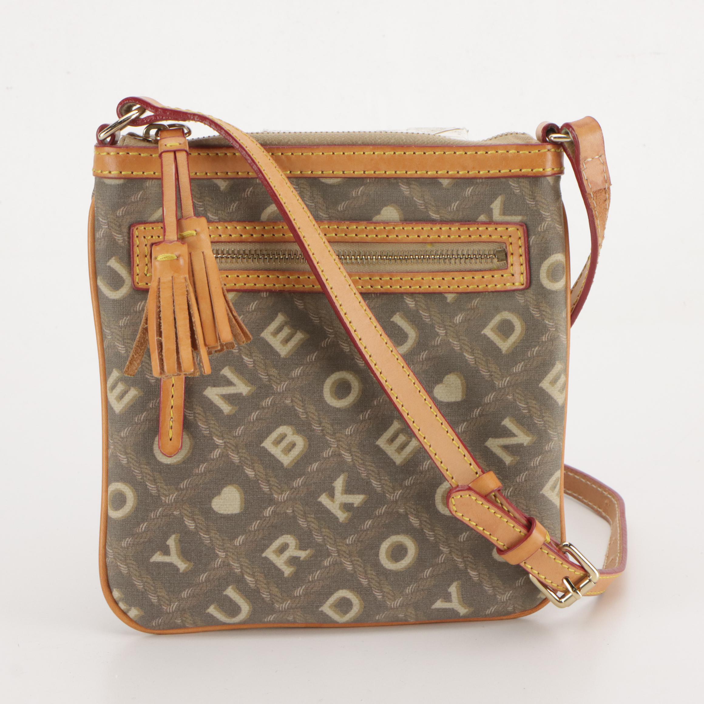 Dooney & Bourke Wristlet and Crossbody Bags in Logo/Striped Coated Canvas