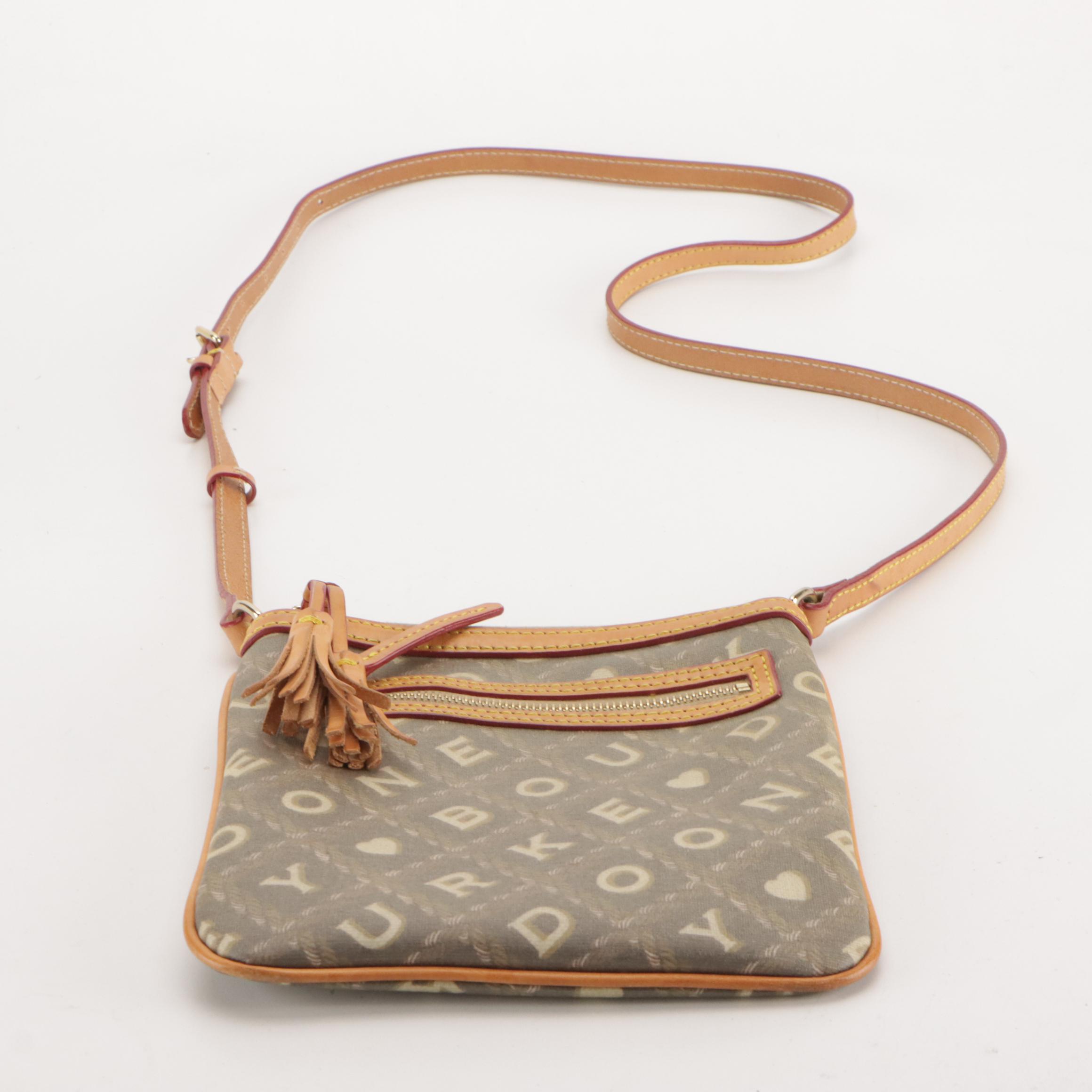 Dooney & Bourke Wristlet and Crossbody Bags in Logo/Striped Coated Canvas