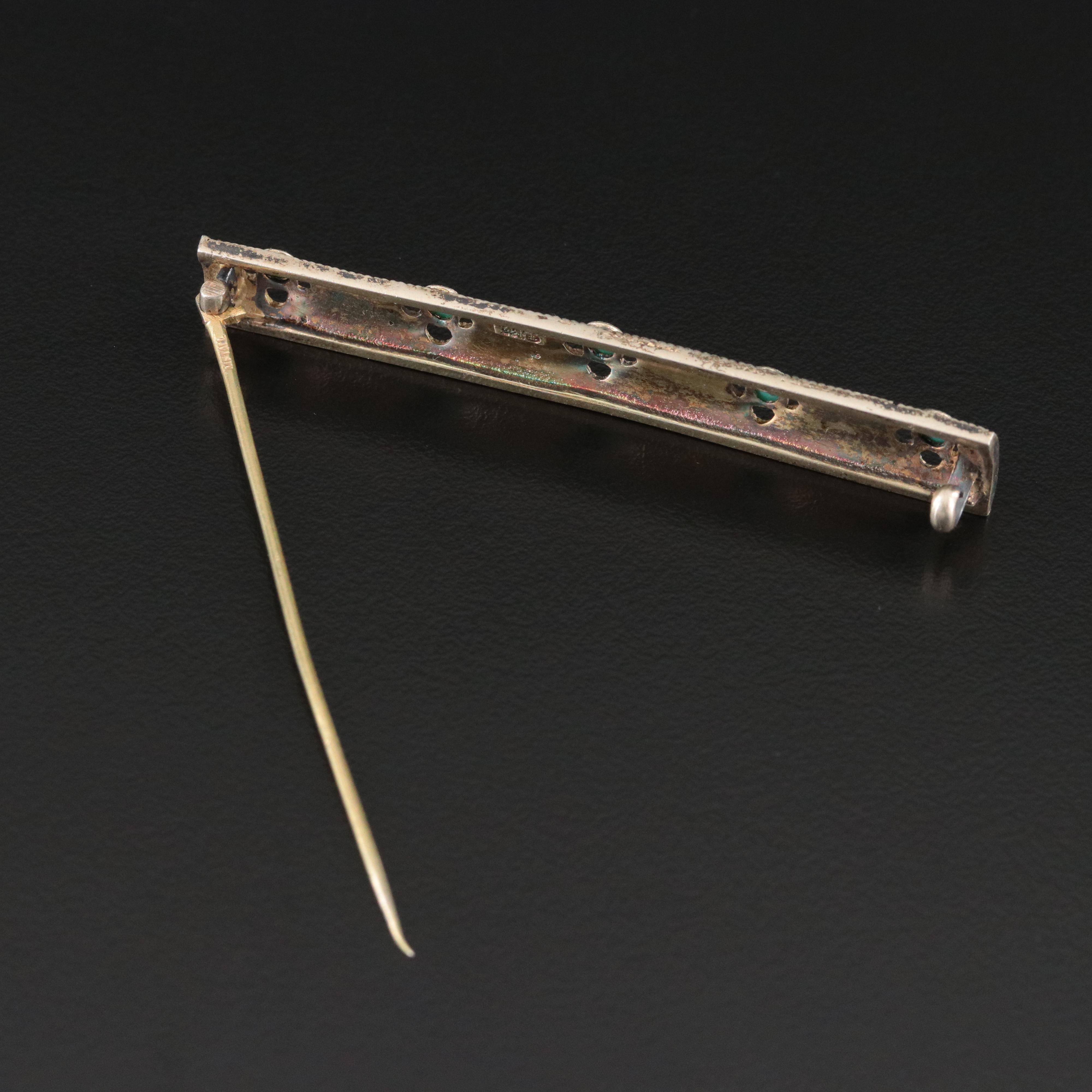 Antique Theodore Fahrner Sterling Turquoise Bar Pin