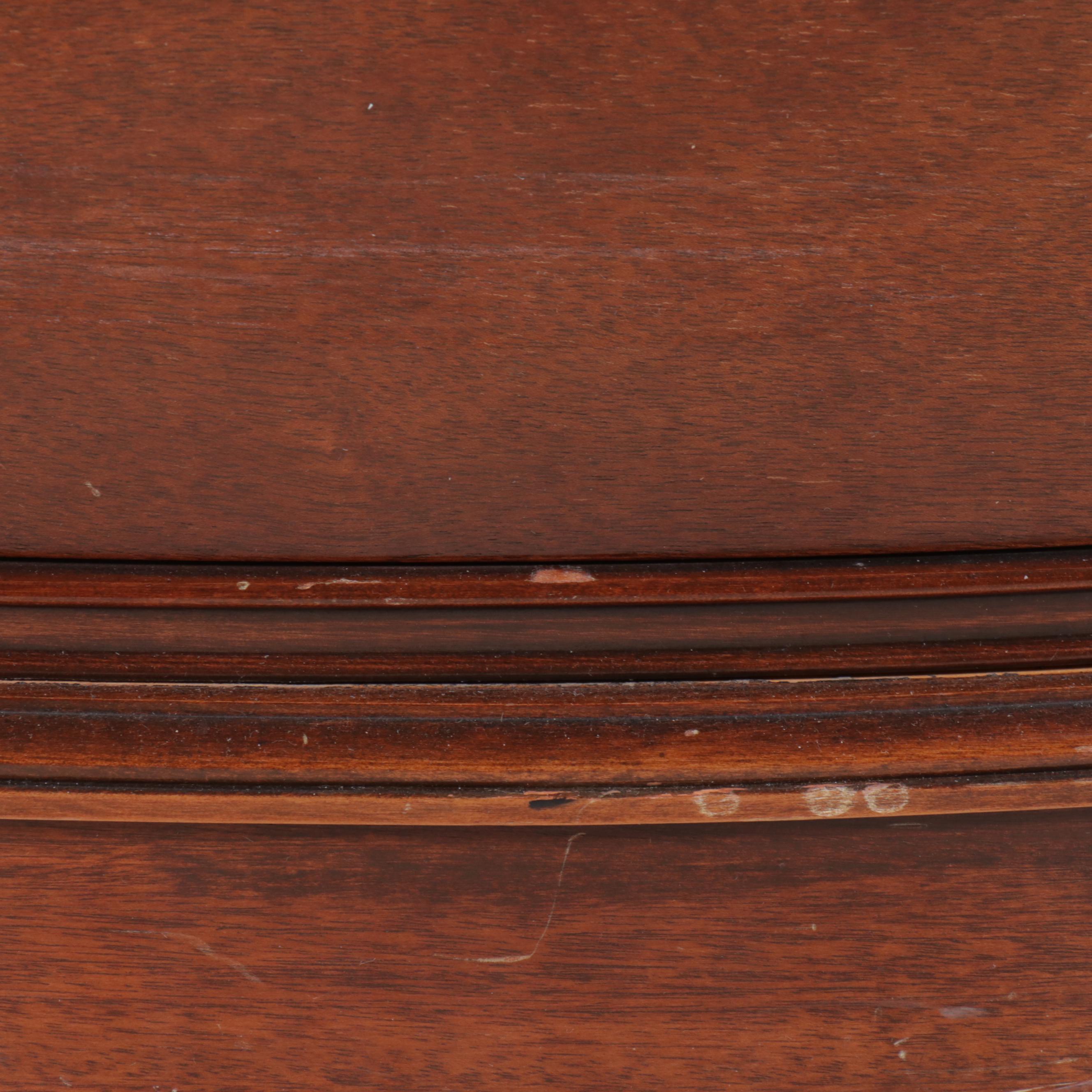 Serpentine Front Mahogany Buffet with Glass Top