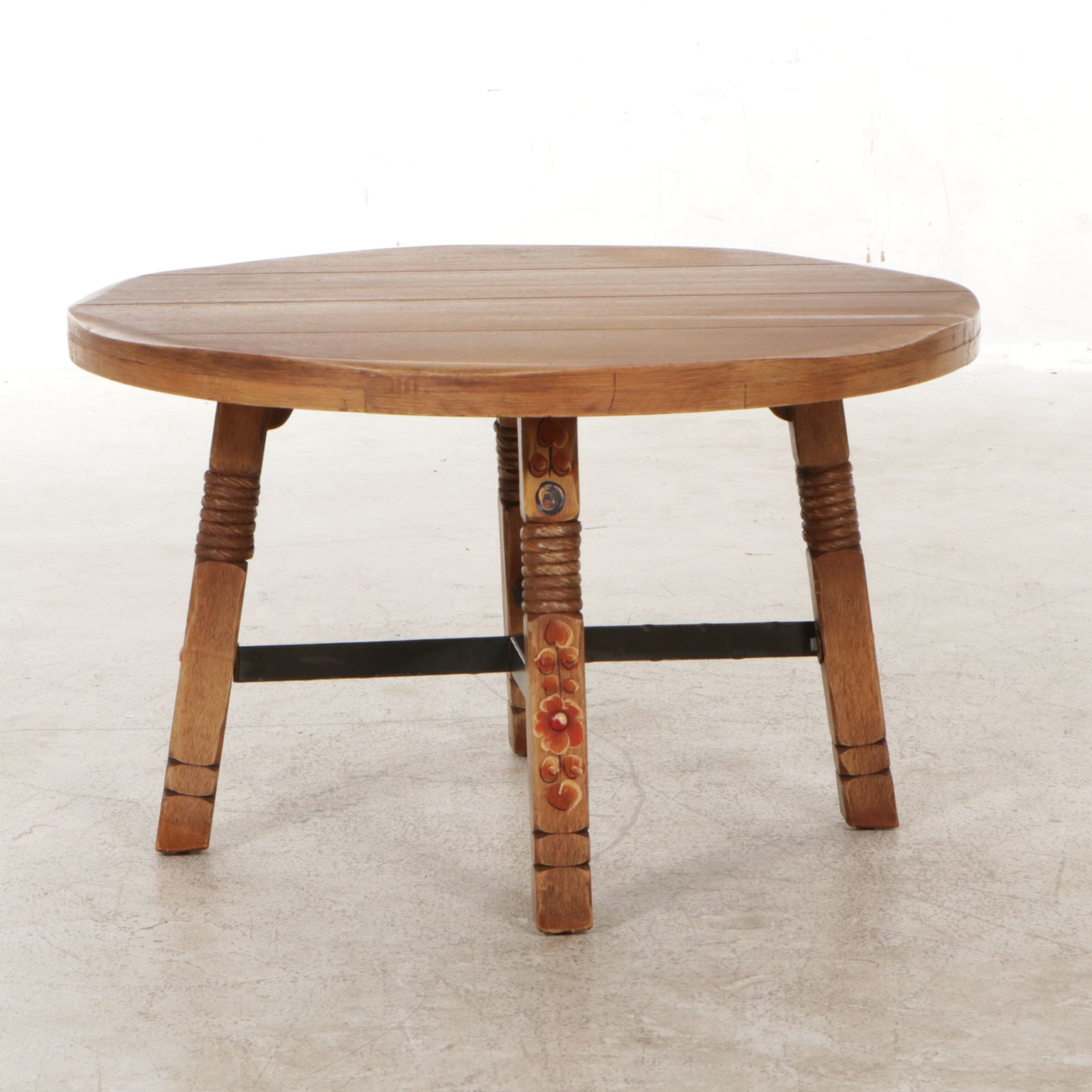 Coronado Southwestern Style Coffee Table with Hand Painted Flowers