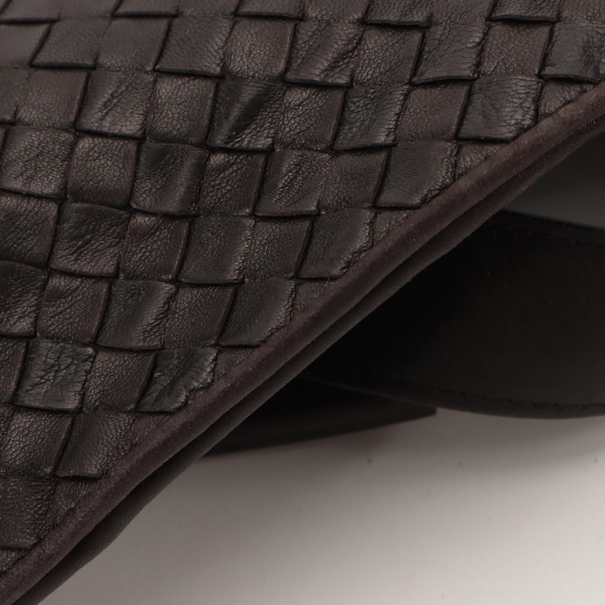 Bottega Veneta Vintage Hook-Front Messenger Bag in Intrecciato Leather