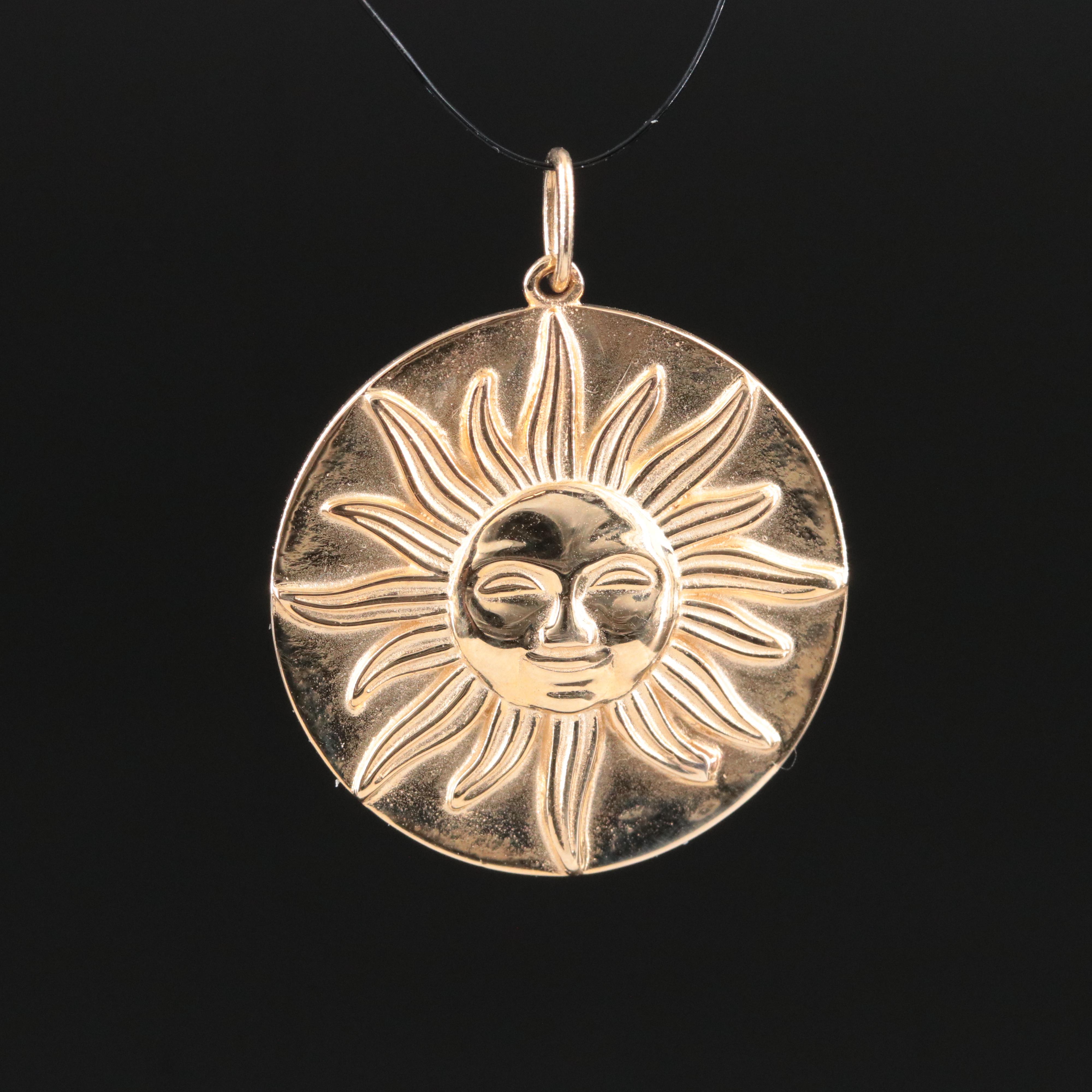 10K Sun Disc Pendant