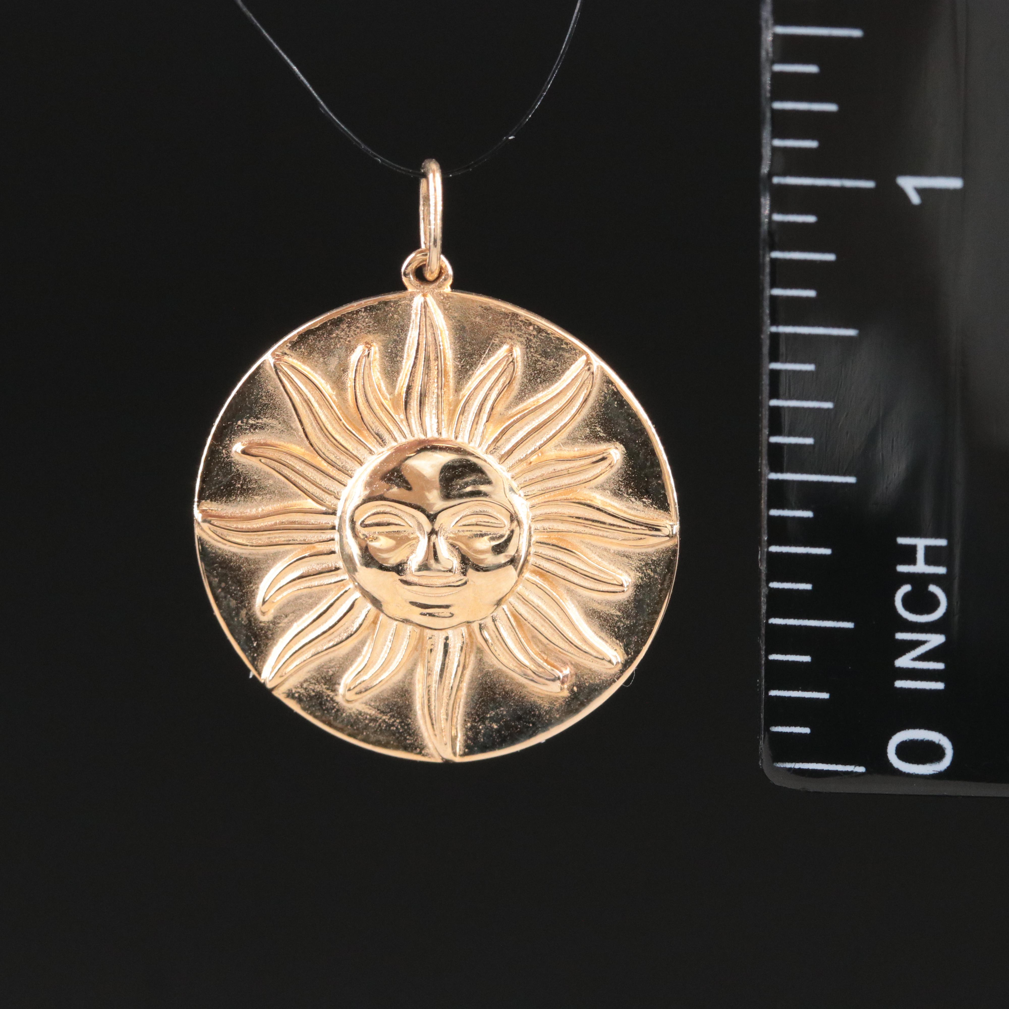 10K Sun Disc Pendant