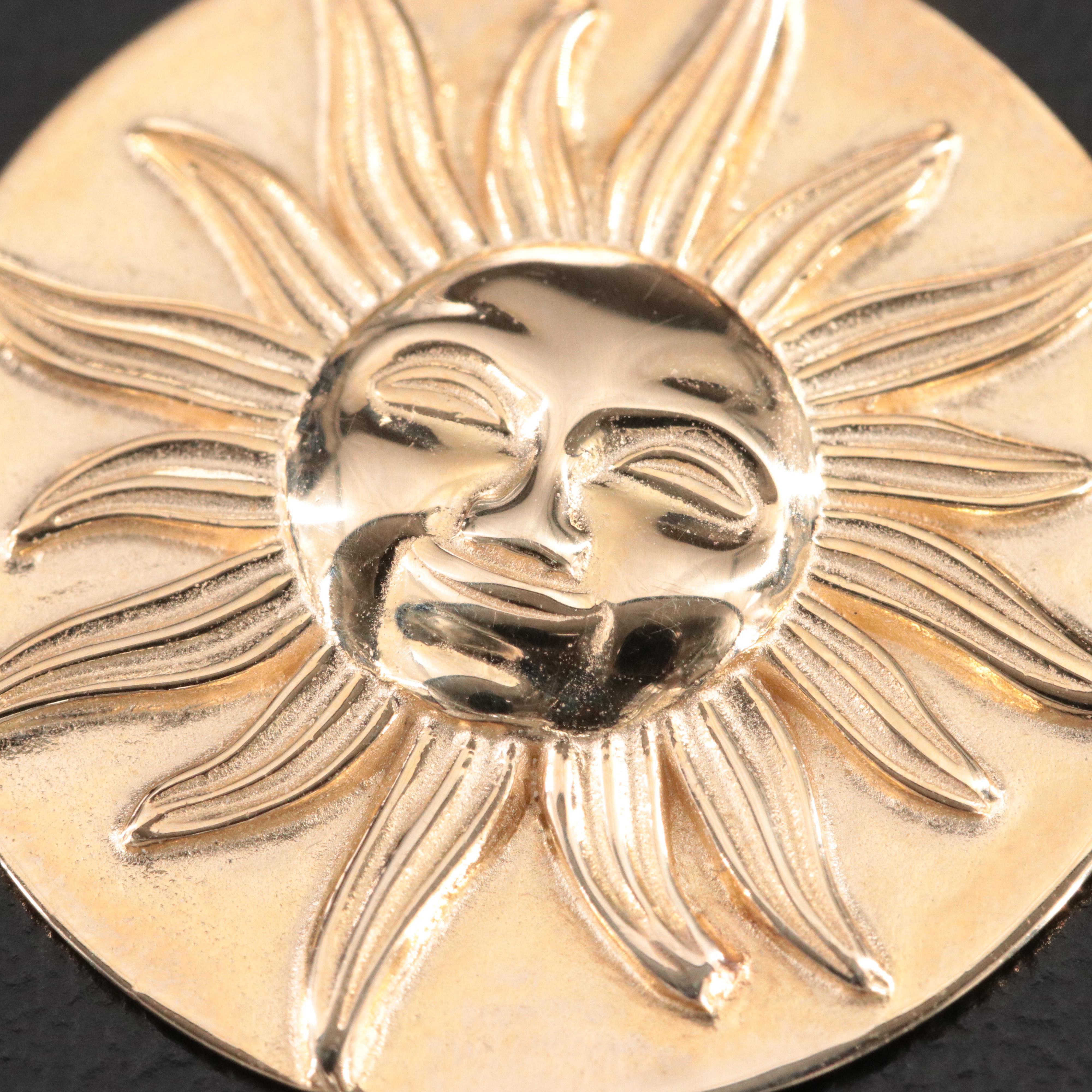 10K Sun Disc Pendant