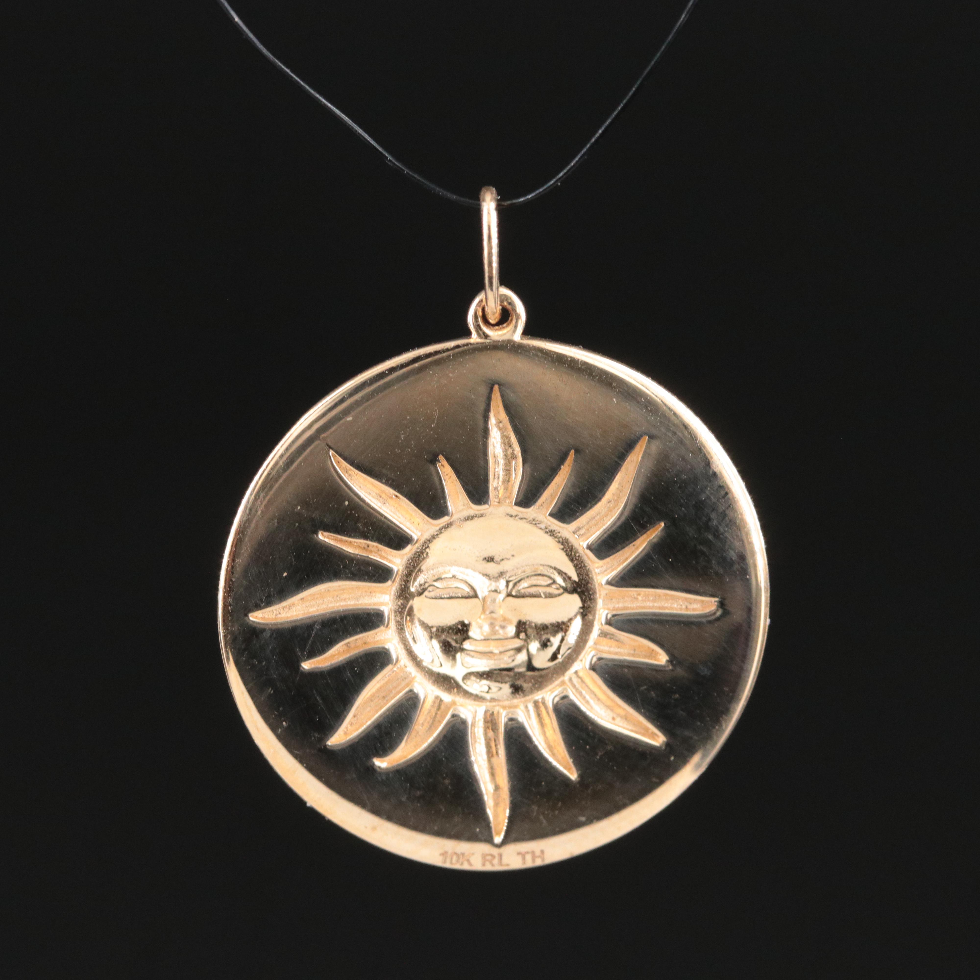 10K Sun Disc Pendant