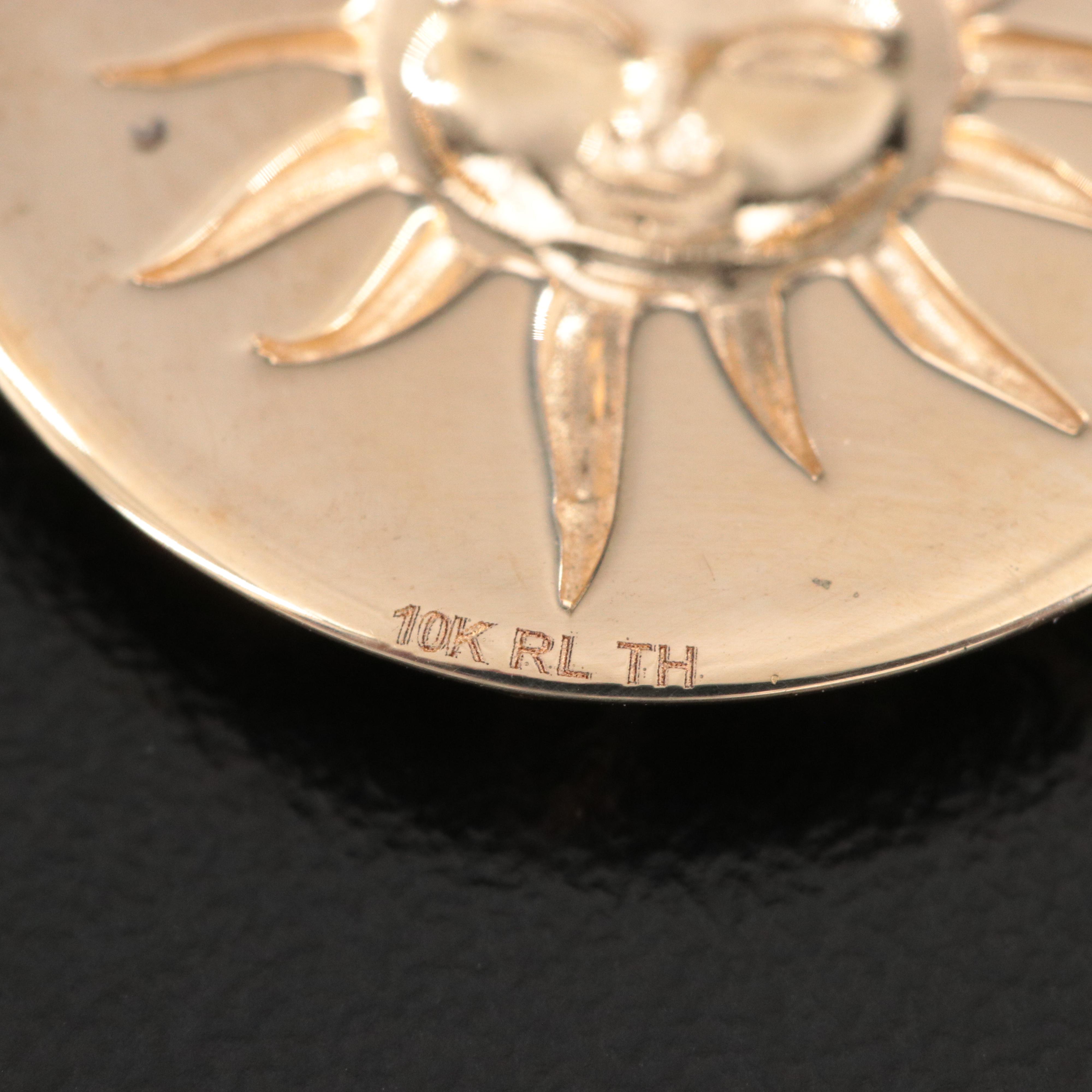 10K Sun Disc Pendant