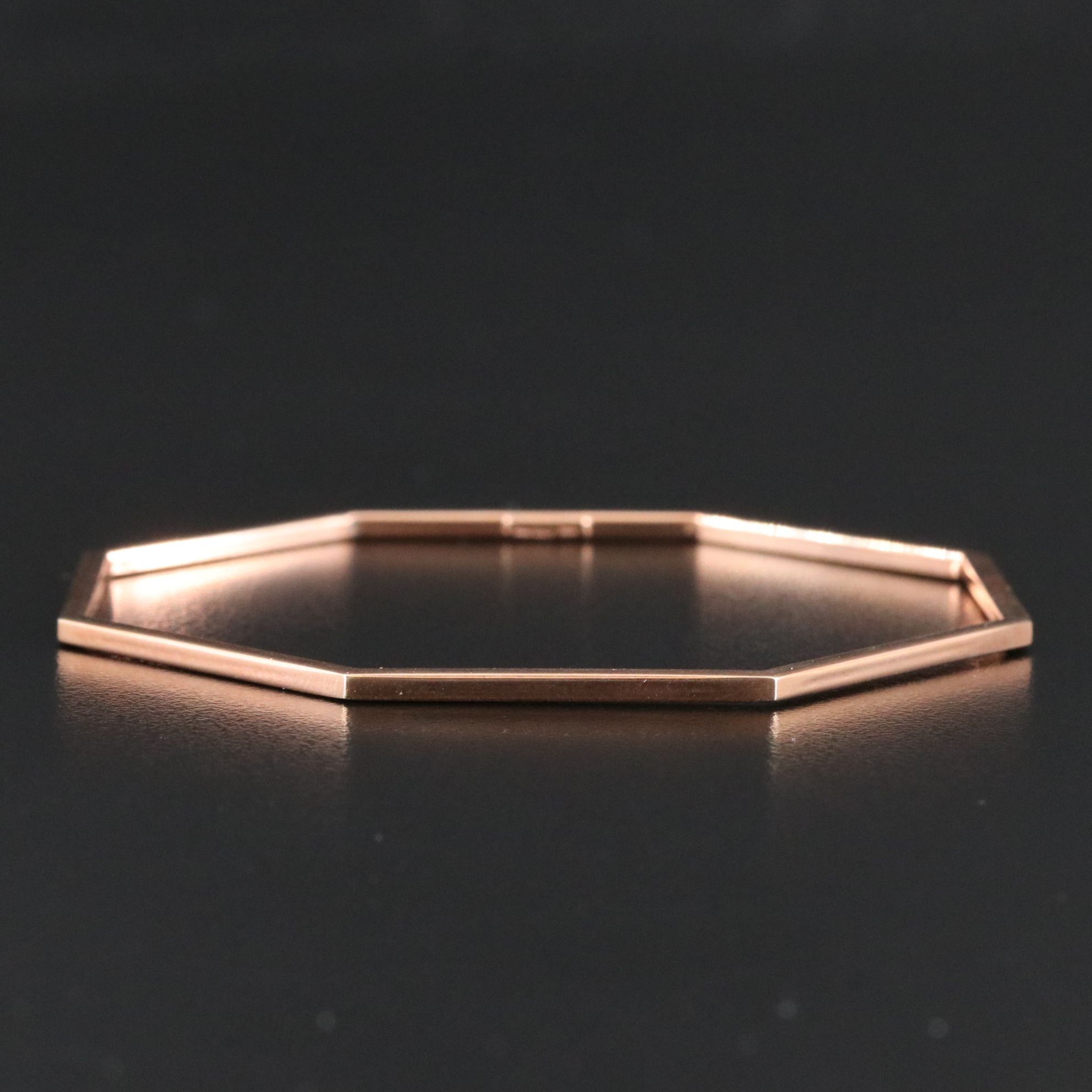Italian 14K Rose Gold Octagonal Bangle