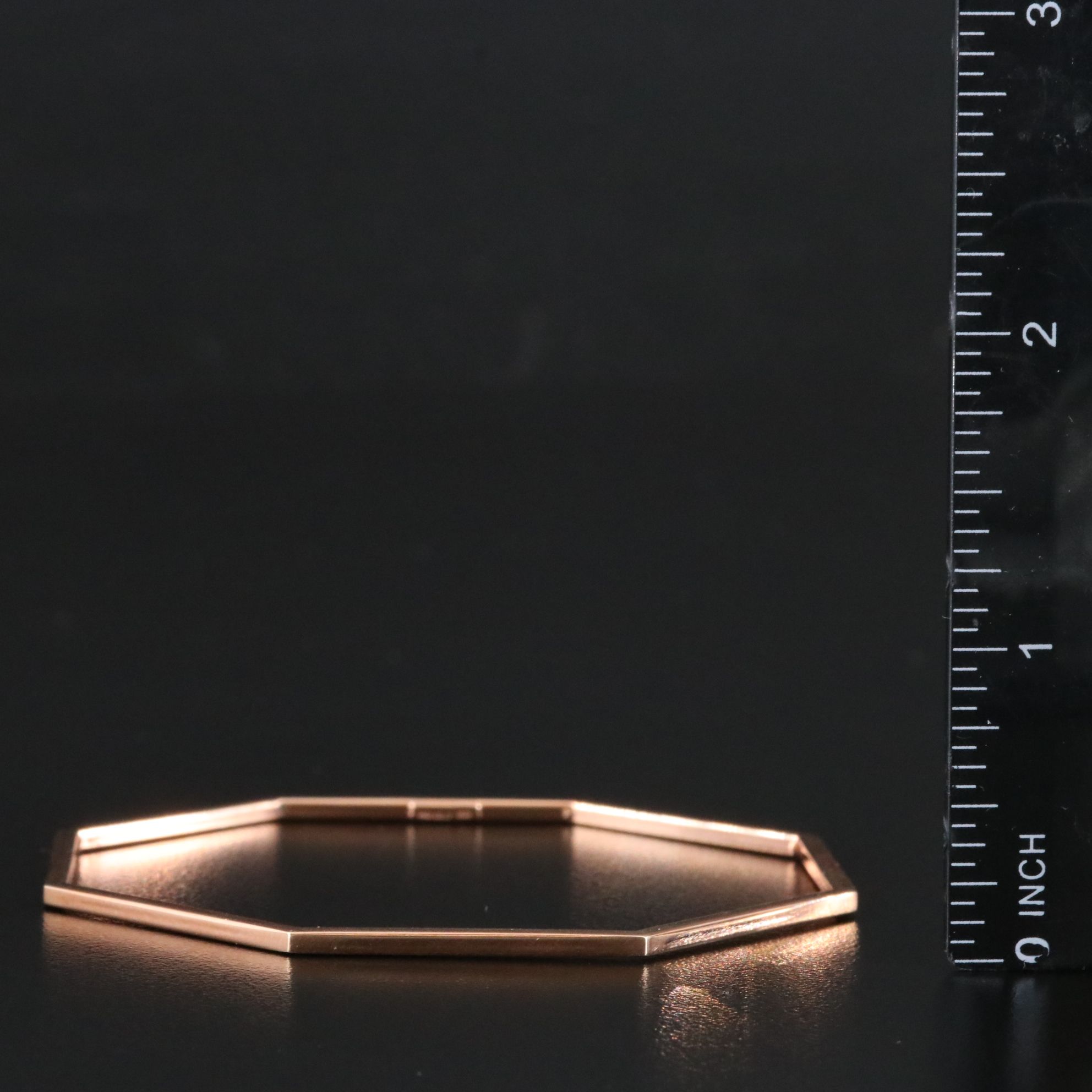 Italian 14K Rose Gold Octagonal Bangle