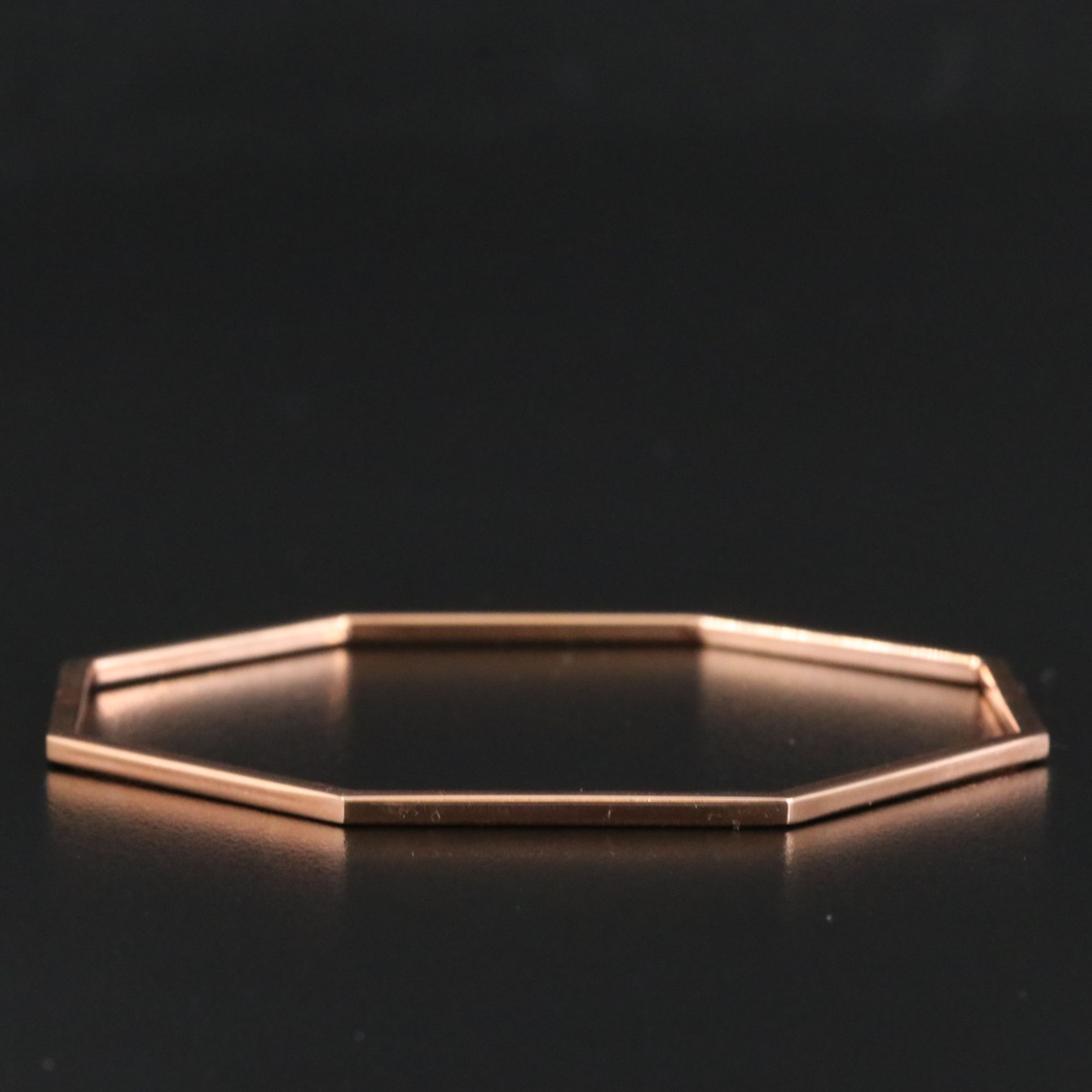 Italian 14K Rose Gold Octagonal Bangle