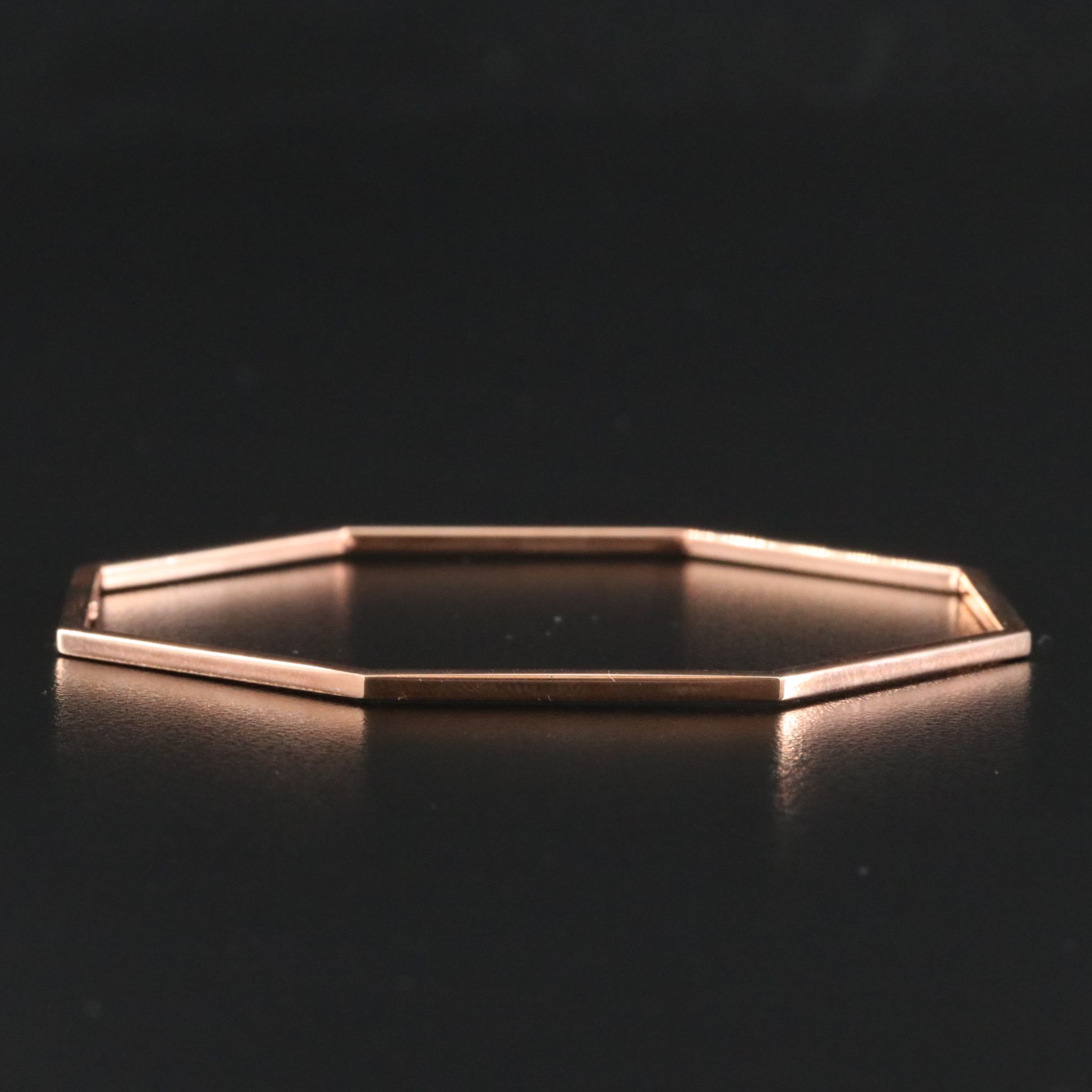 Italian 14K Rose Gold Octagonal Bangle
