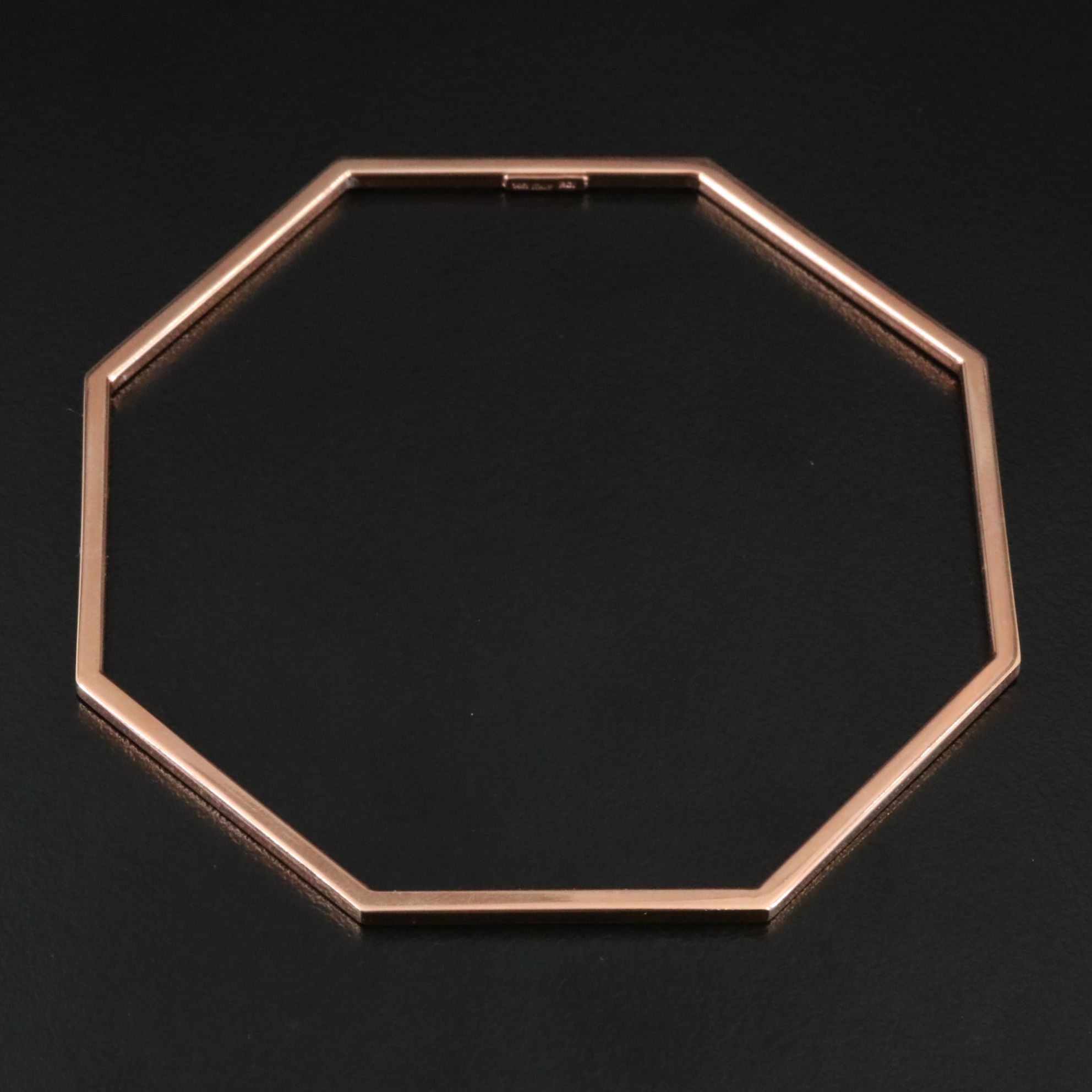 Italian 14K Rose Gold Octagonal Bangle