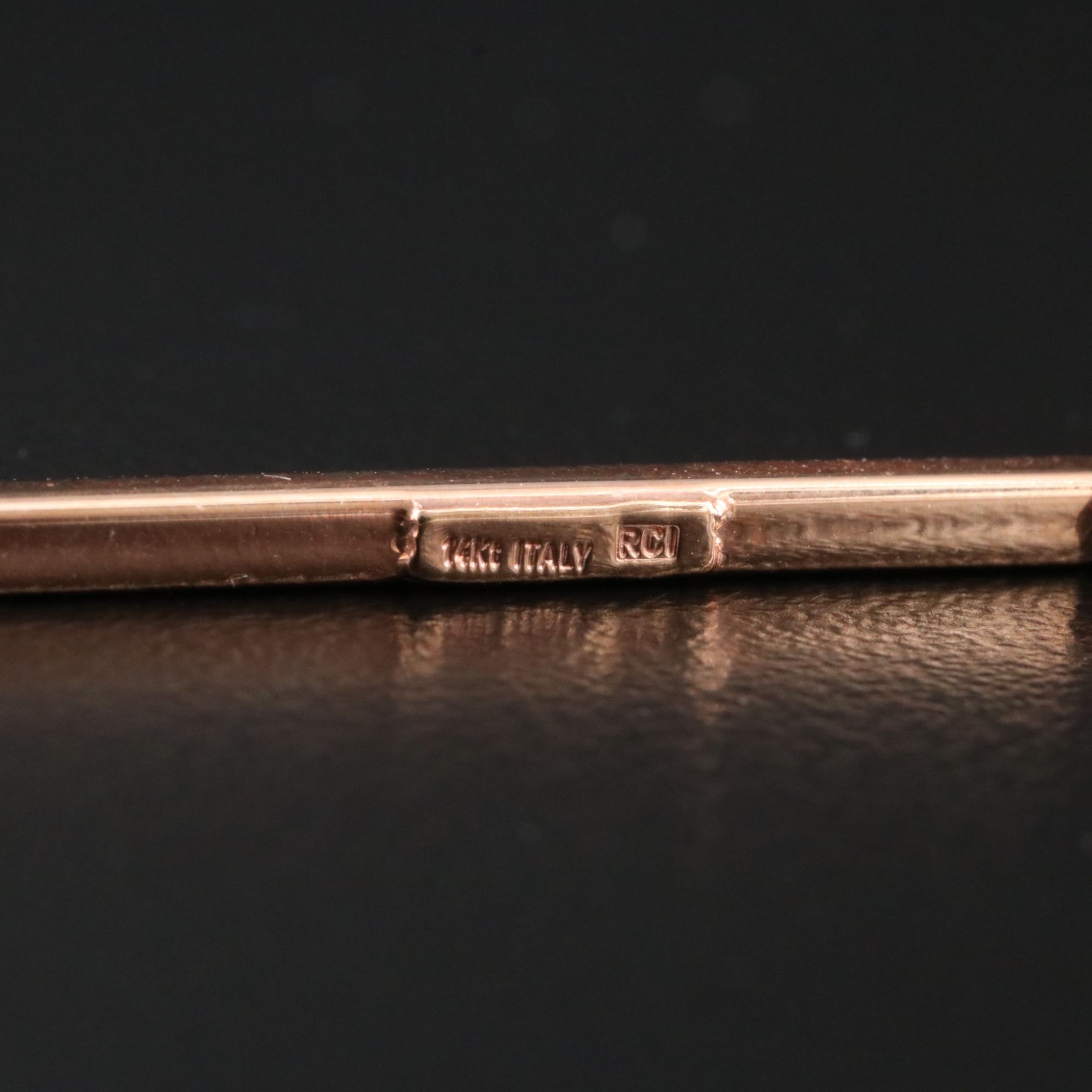 Italian 14K Rose Gold Octagonal Bangle