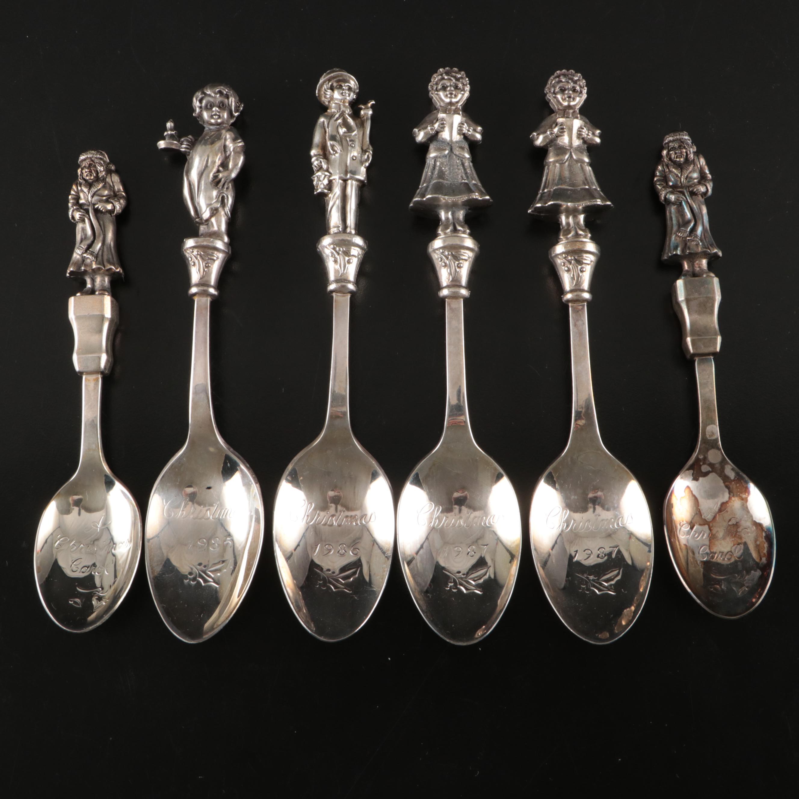 Reed & Barton "A Christmas Carol" Silver Plate Spoons, Late 20th Century