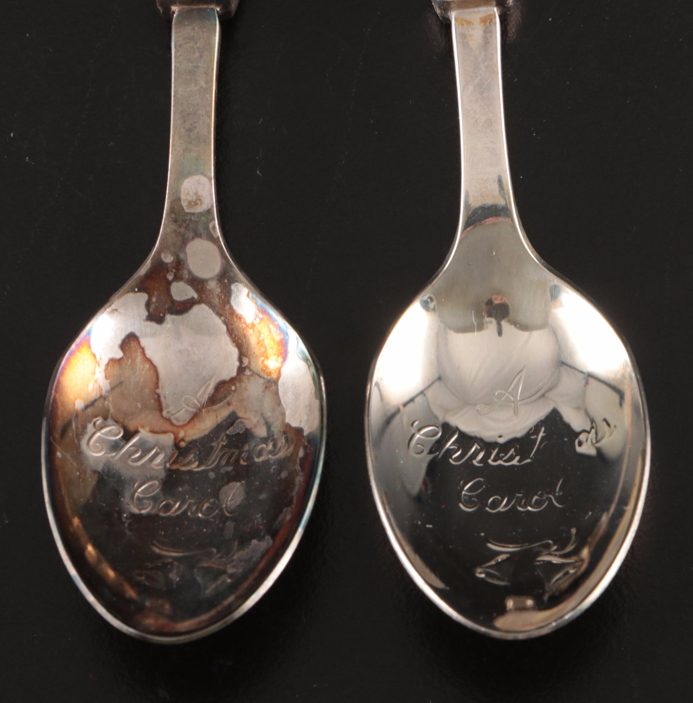 Reed & Barton "A Christmas Carol" Silver Plate Spoons, Late 20th Century