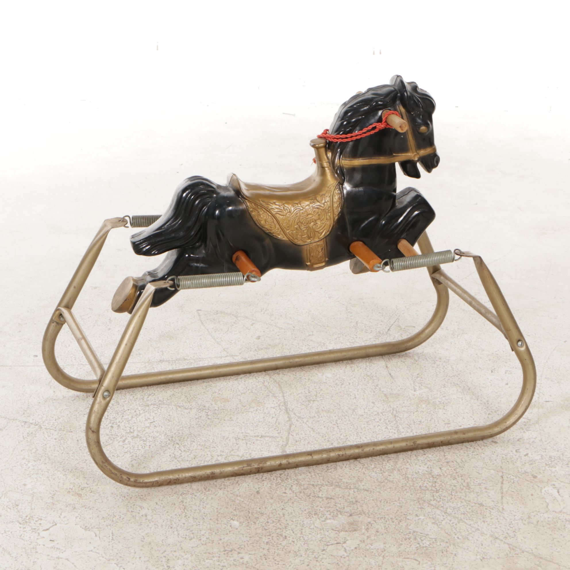 Knickerbocker "Ride On" Plush Horse and Plastic Hobby Horse