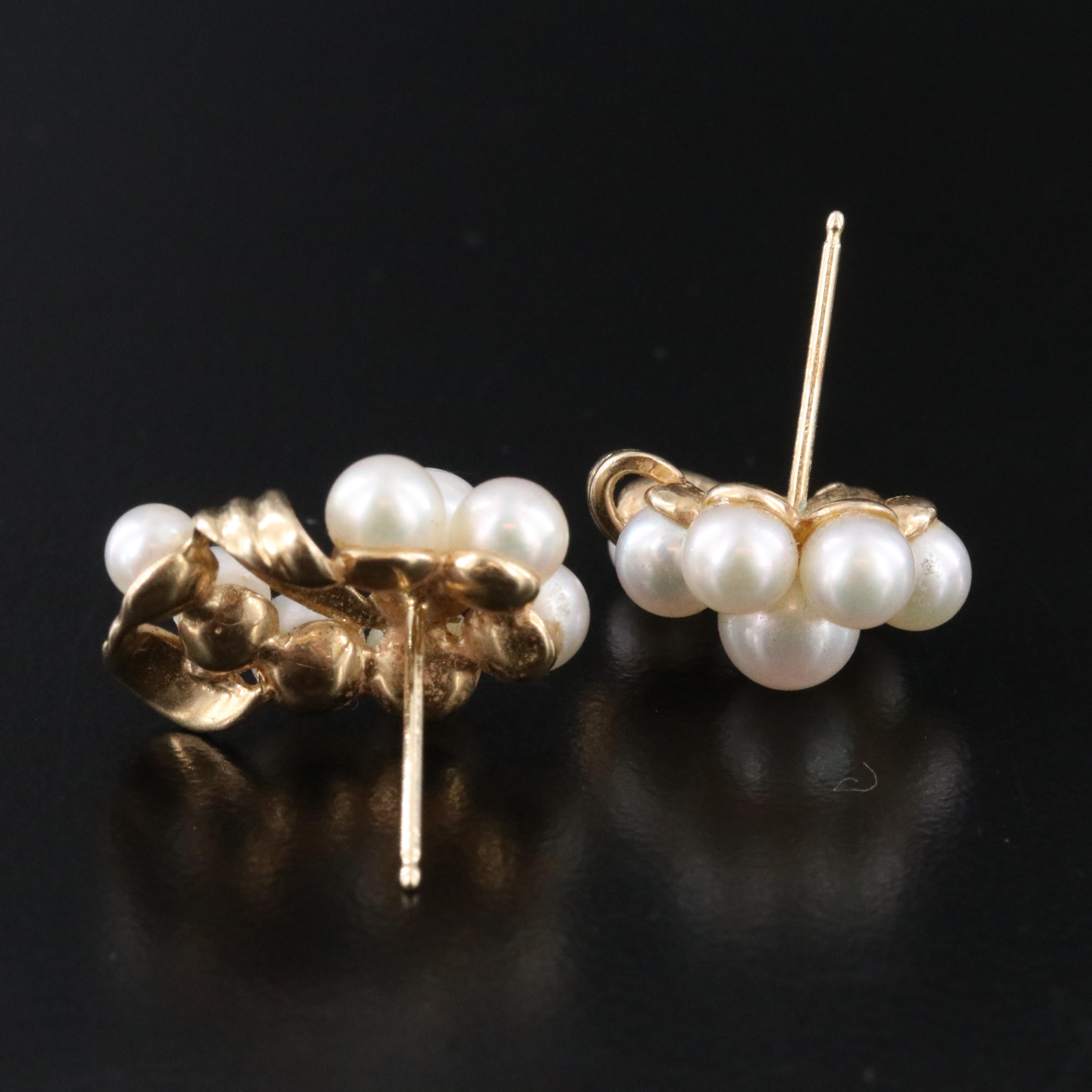 14K Set of Cultured Pearl Earrings and Pendant