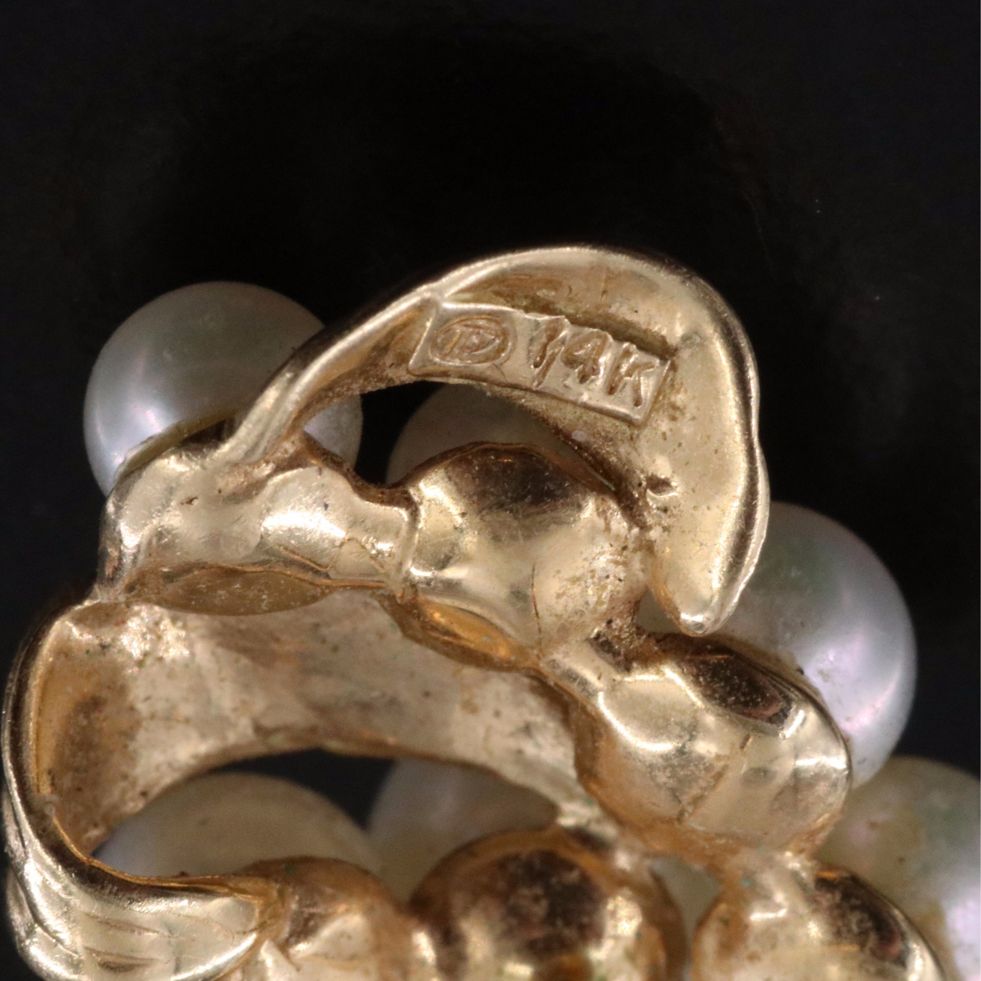 14K Set of Cultured Pearl Earrings and Pendant