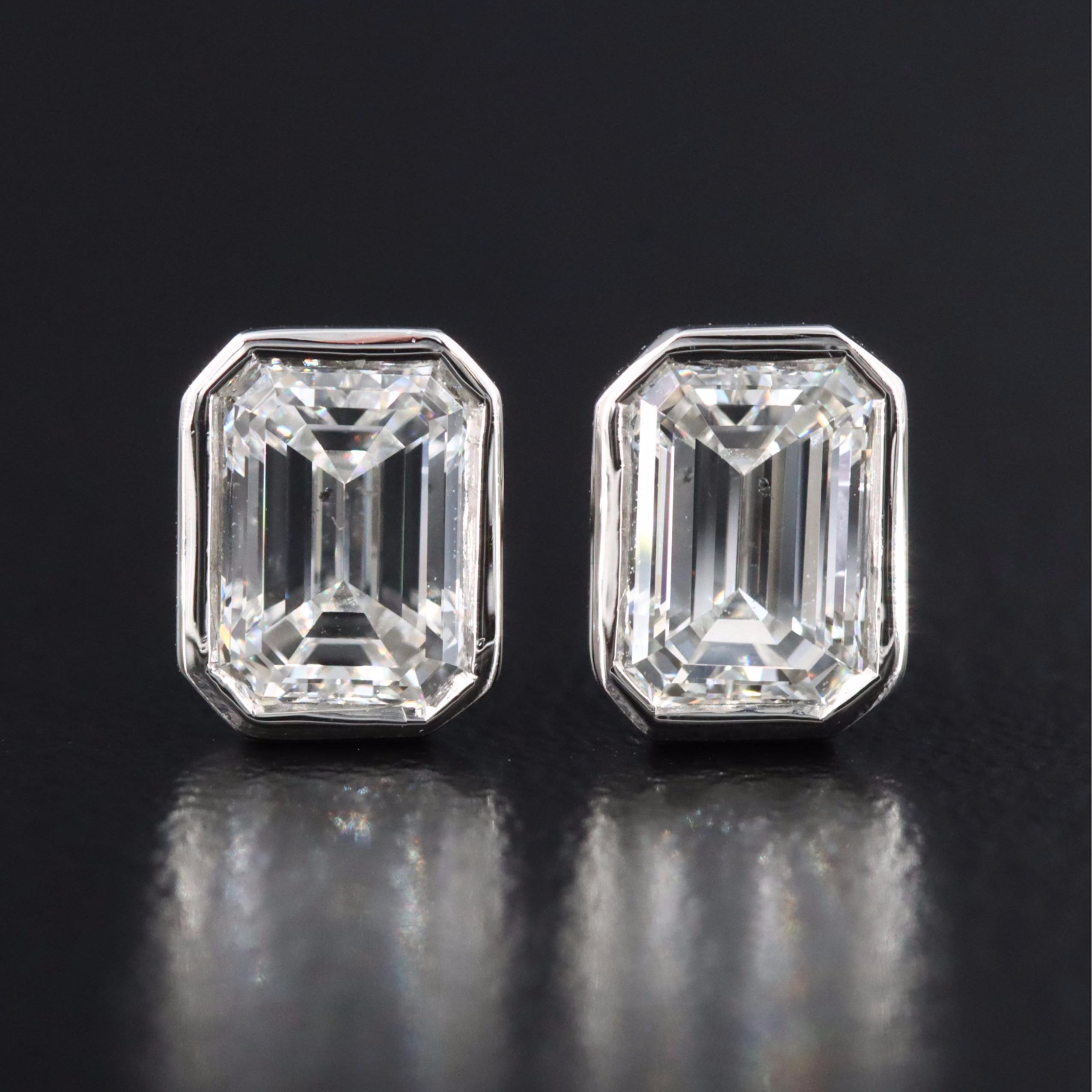 Platinum 1.00 CTW Diamond Stud Earrings with GIA Reports