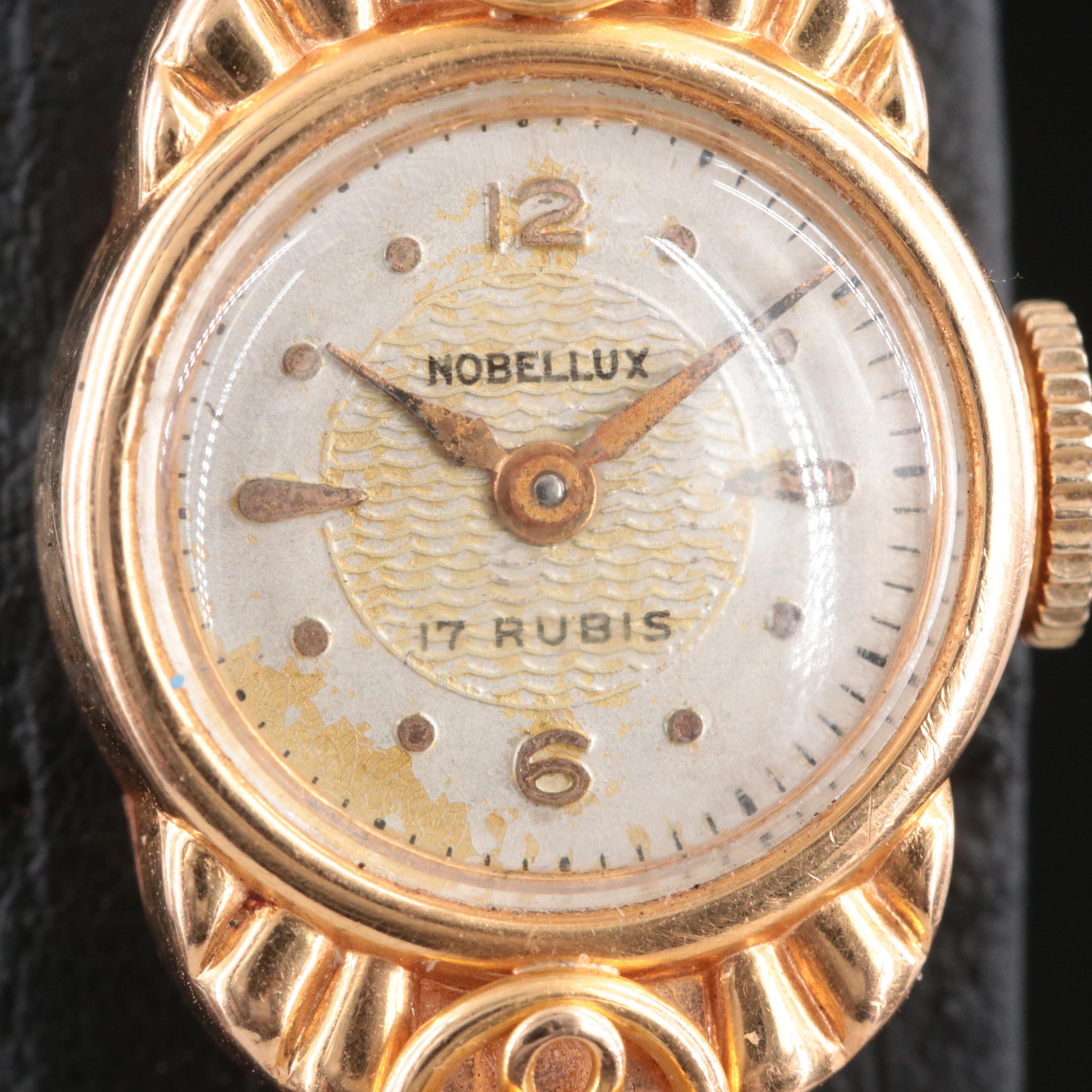 18K Nobellux Stem Wind Watch with Gold Filled Band