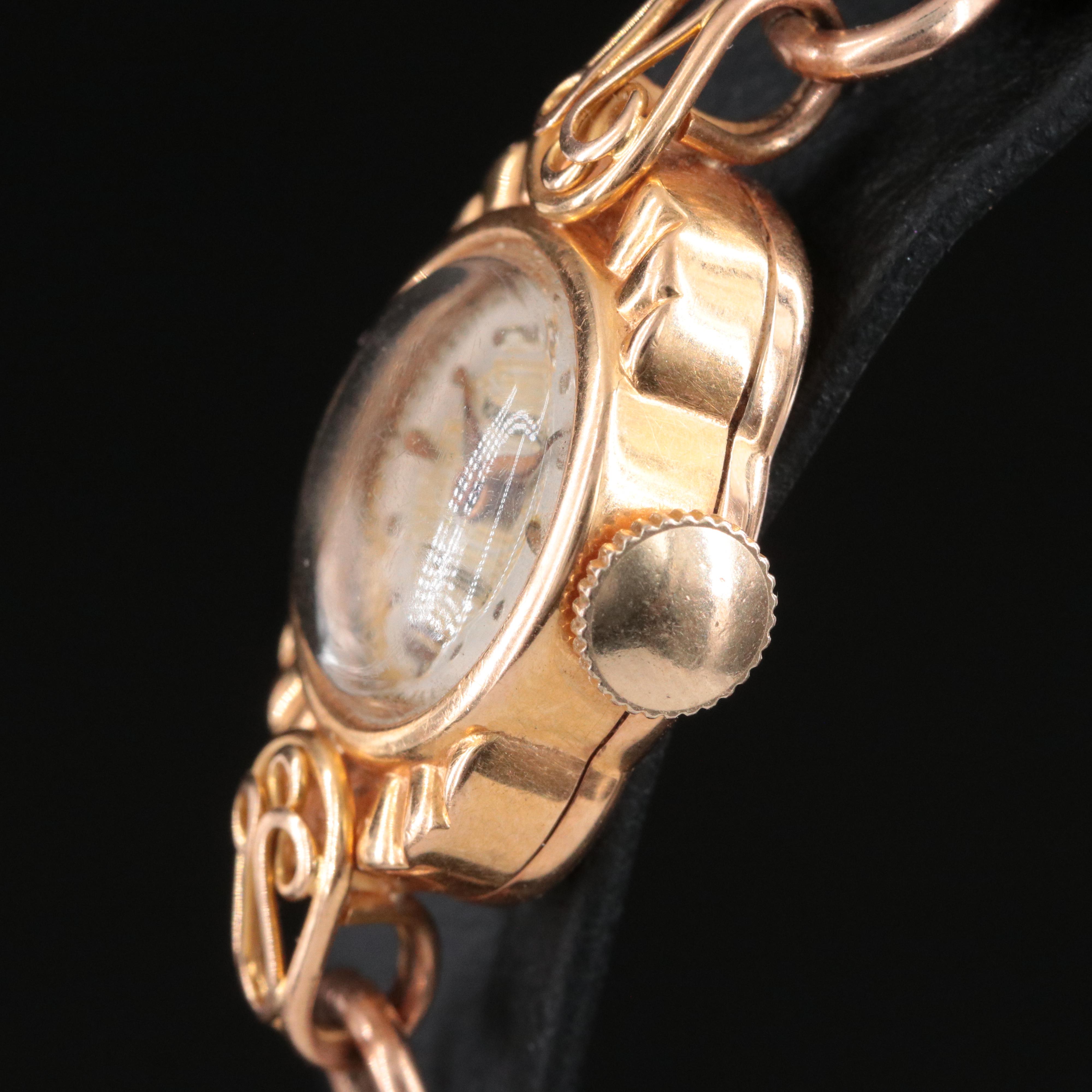 18K Nobellux Stem Wind Watch with Gold Filled Band